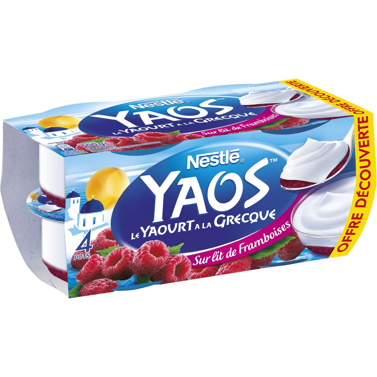 YAOS Yaourt à la grecque sur lit de framboises 4x125g