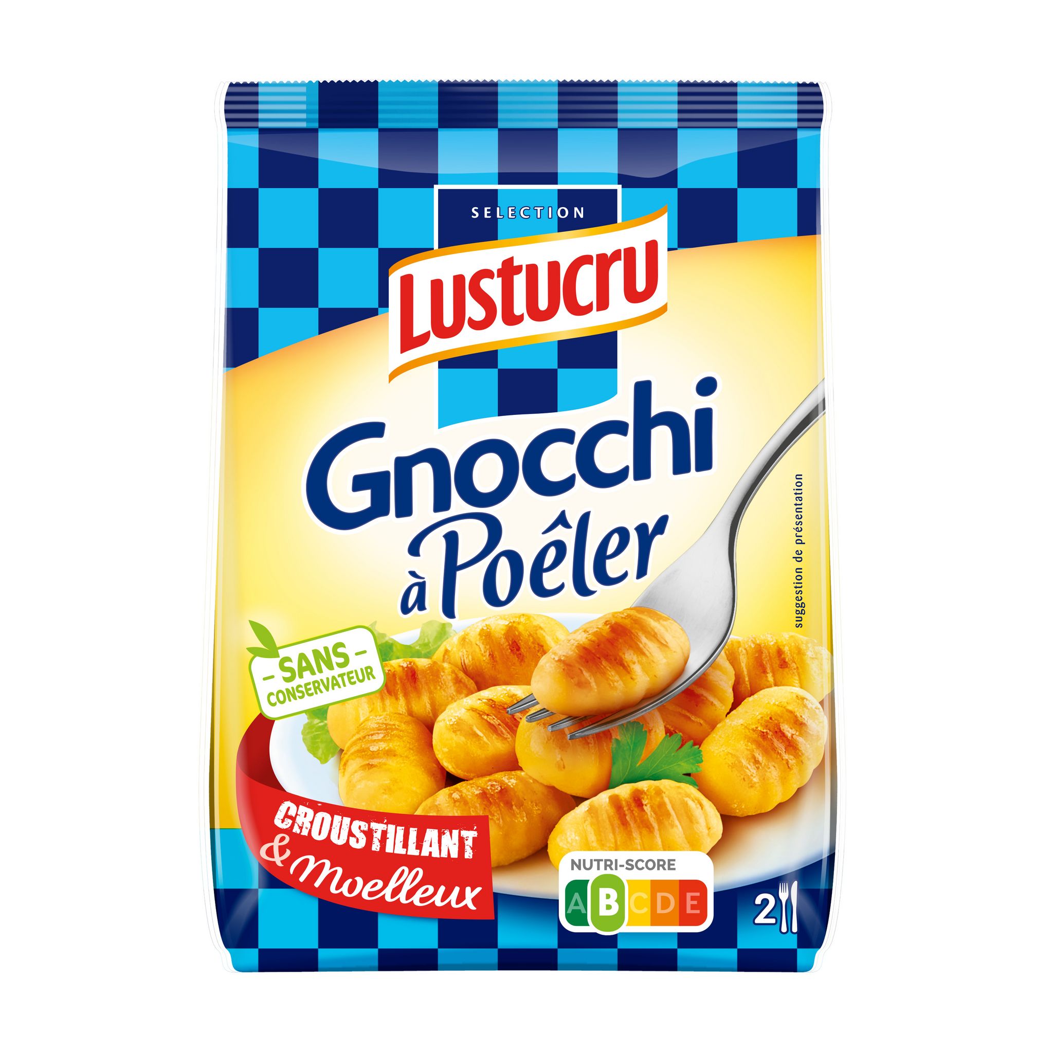 LUSTUCRU Gnocchi à poêler nature 2 parts 320g