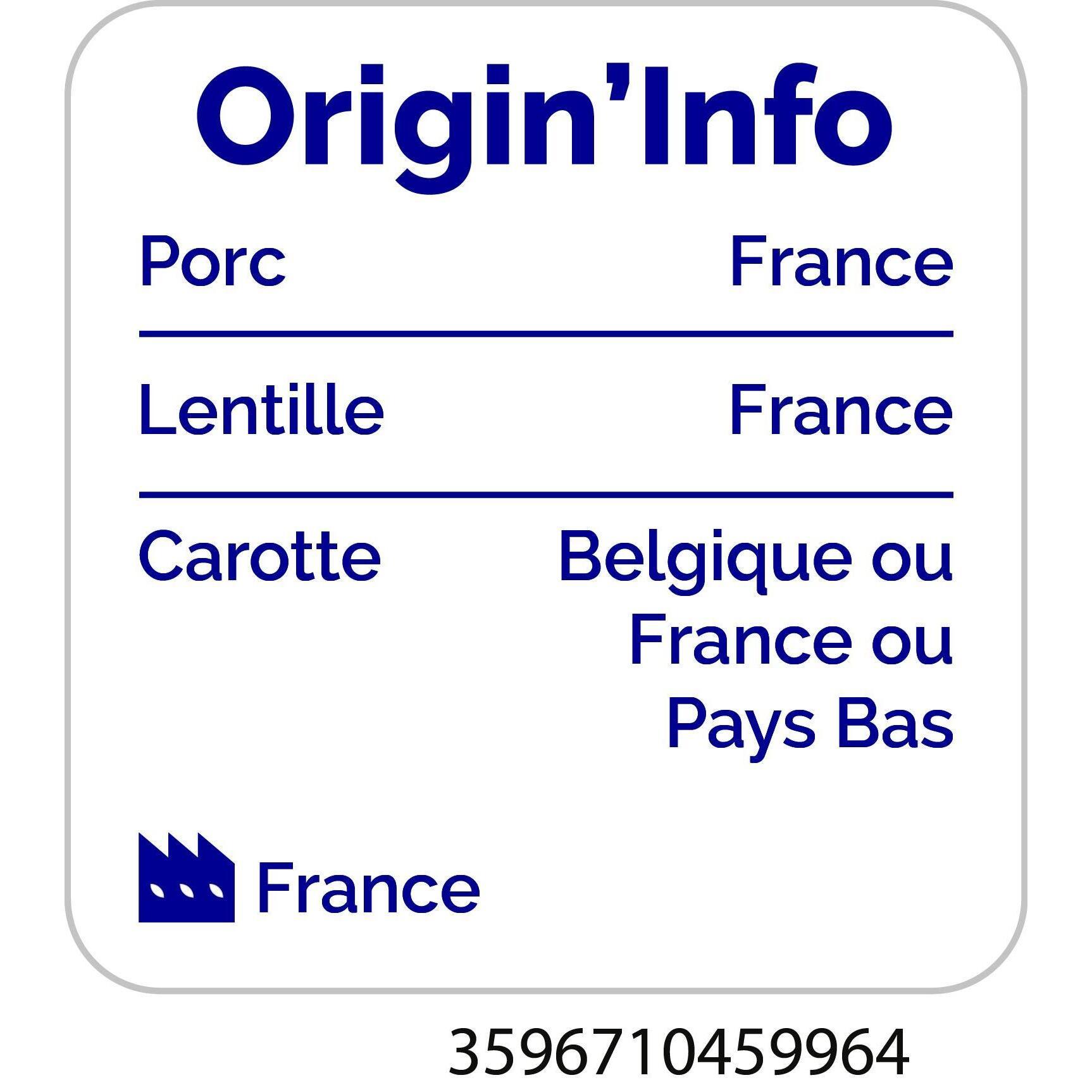 Voir la diapositive 3 : AUCHAN Petit salé aux lentilles vertes 1 part 350g