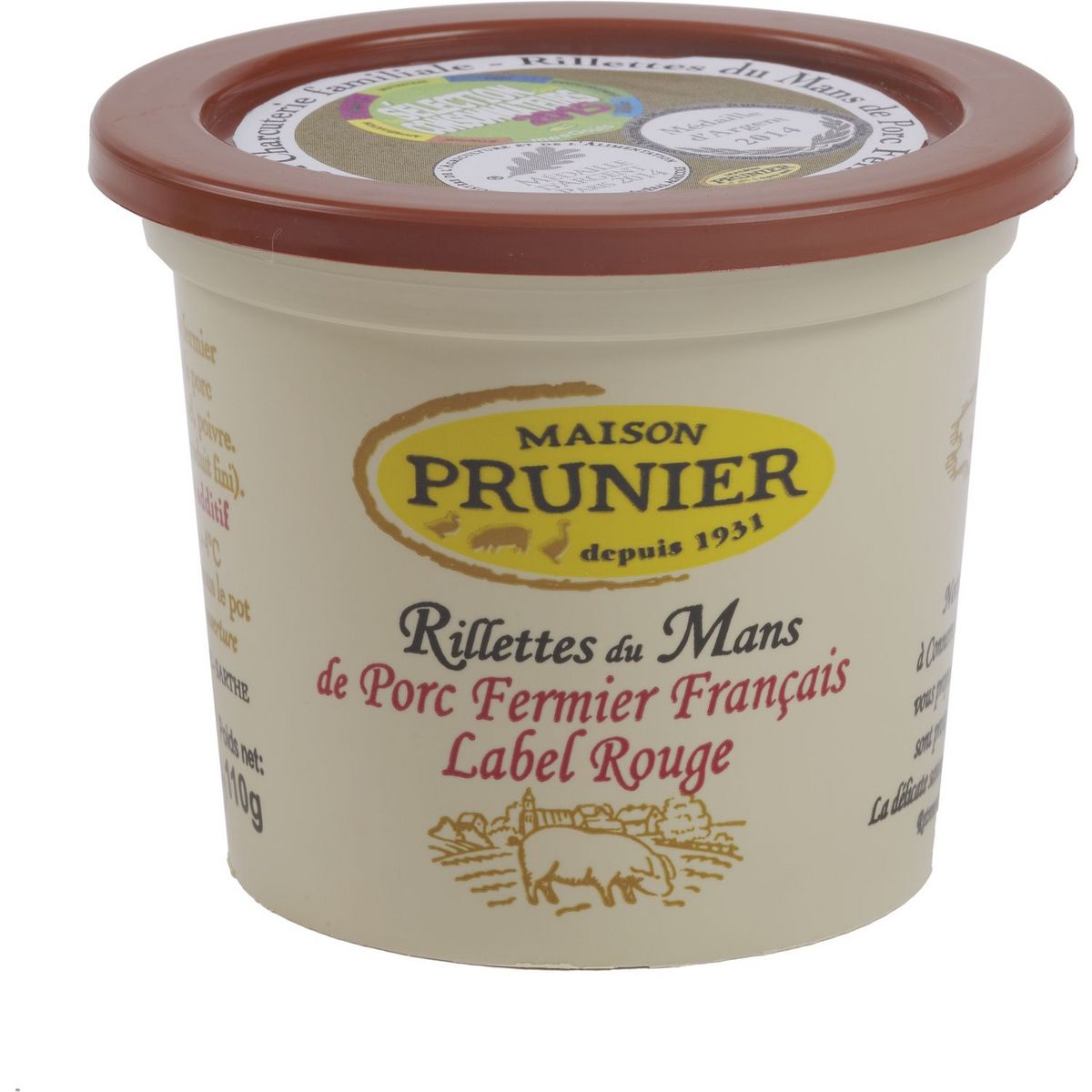 MAISON PRUNIER Rillettes de porc du Mans label Rouge 110g
