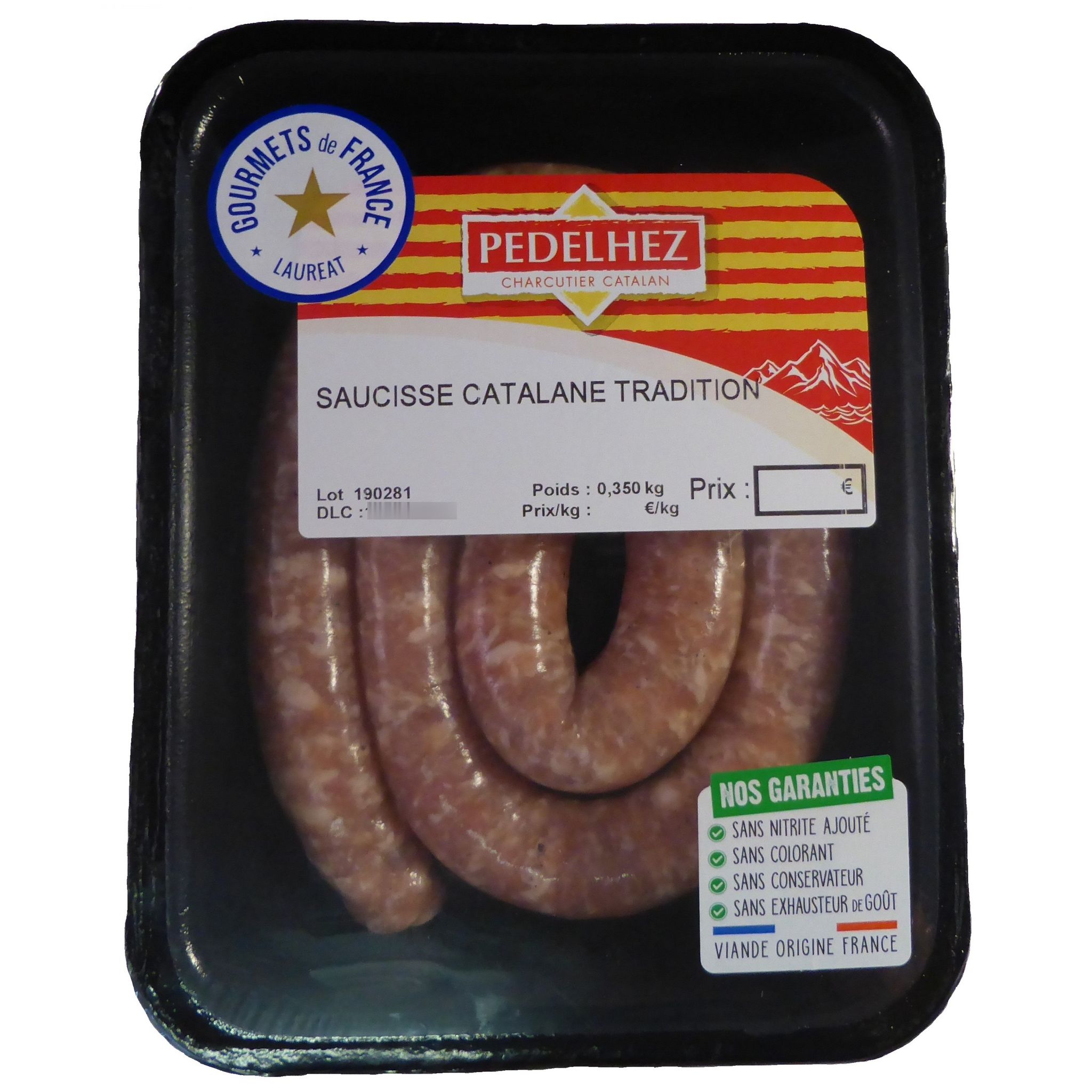 PEDELHEZ Saucisse catalane tradition 350g