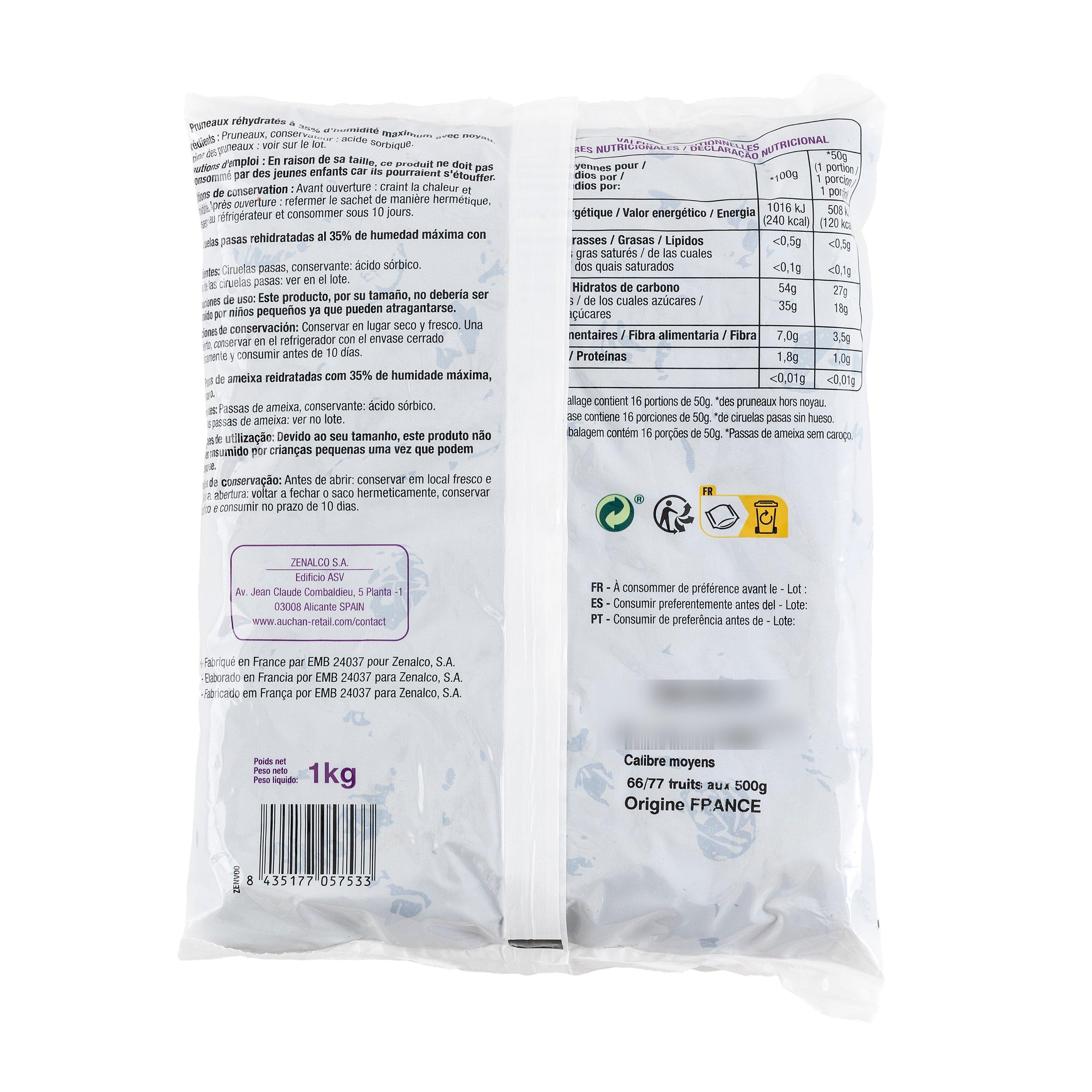 Voir la diapositive 2 : POUCE Pruneaux entiers 1kg