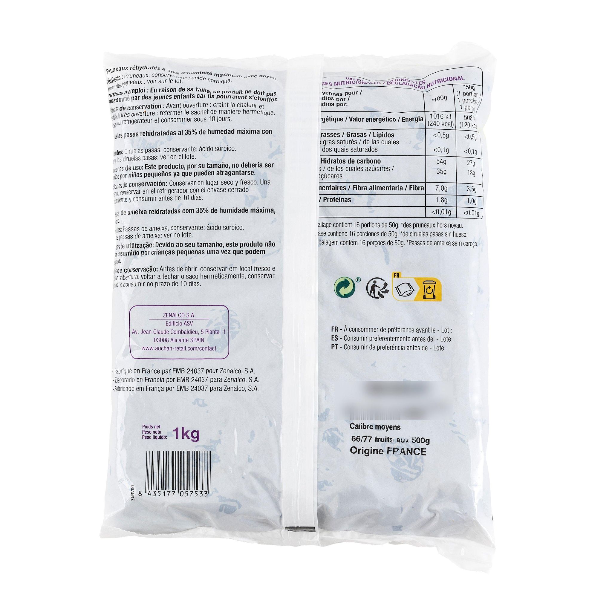 Voir la diapositive 2 : POUCE Pruneaux entiers 1kg