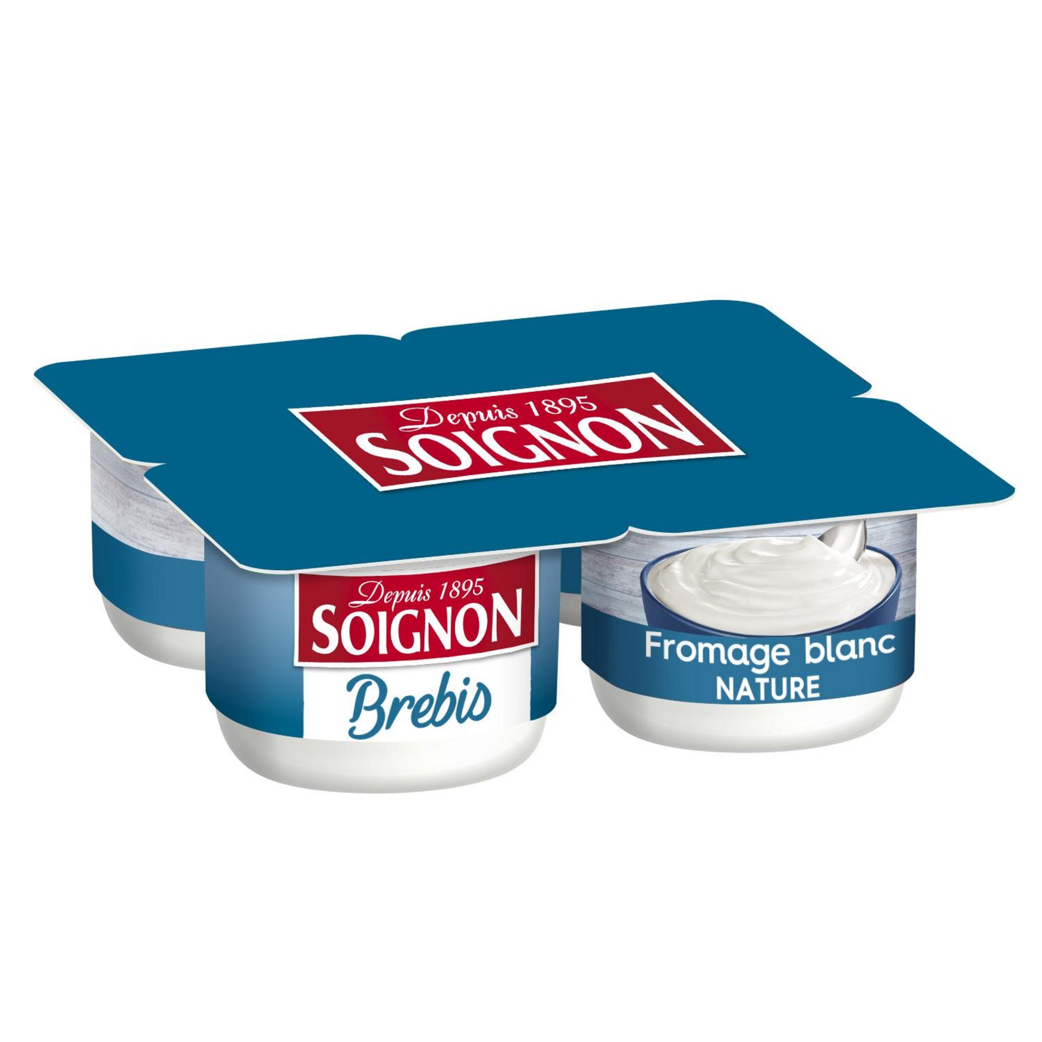 Voir la diapositive 2 : SOIGNON Fromage blanc nature au lait de brebis 4x100g
