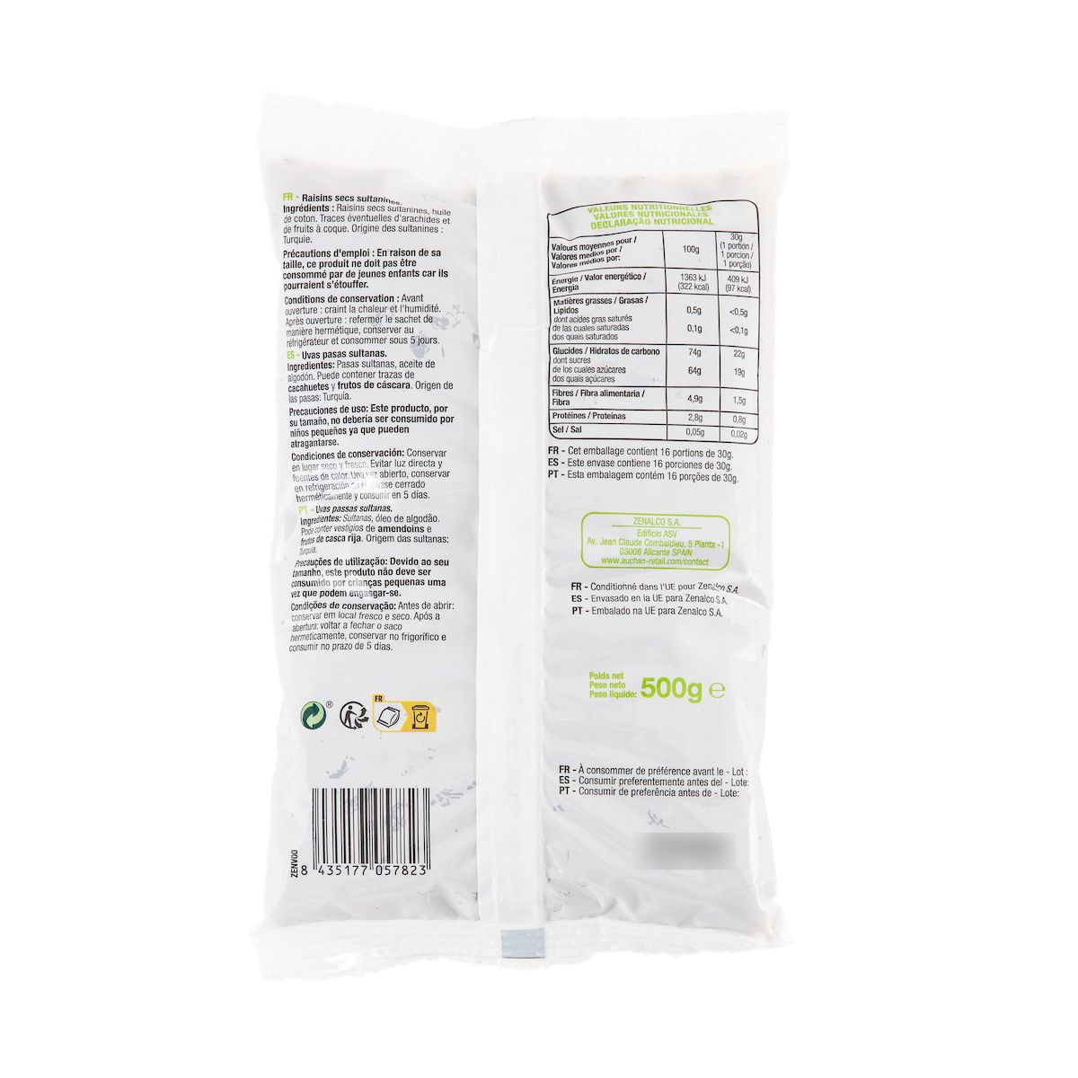 POUCE Raisins secs sultanines 500g