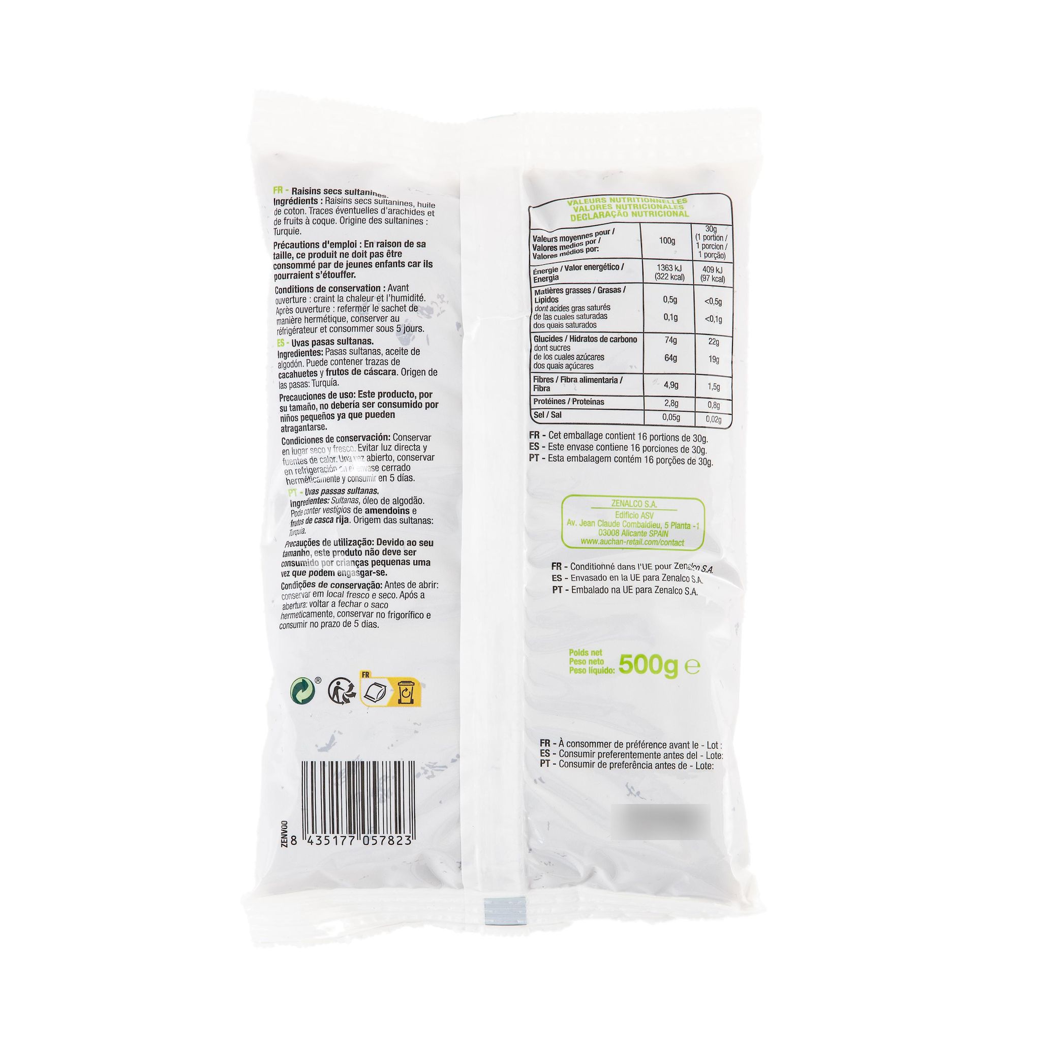 Voir la diapositive 2 : POUCE Raisins secs sultanines 500g