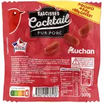 AUCHAN Saucisses cocktail pur porc 450g + 50g offert 500g