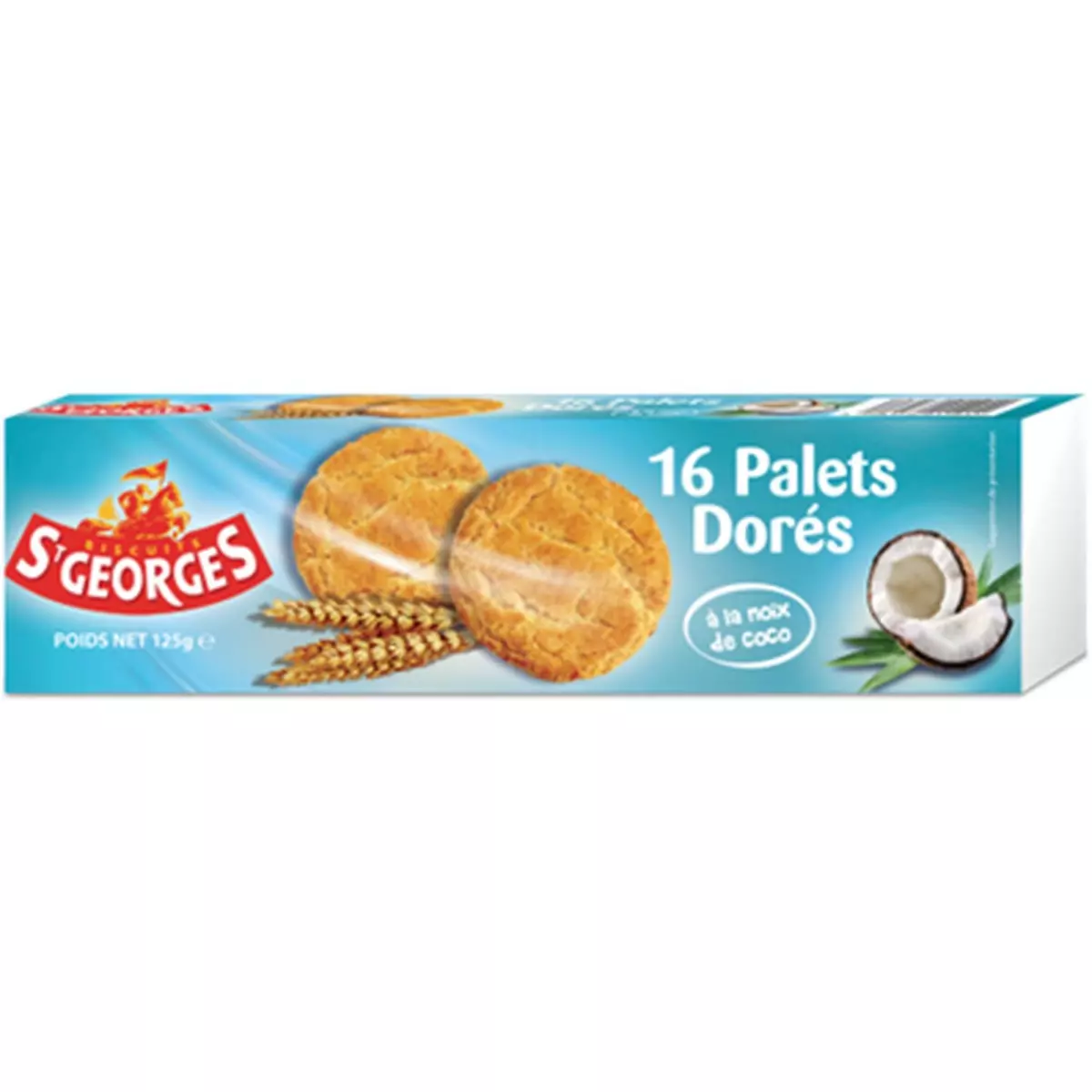 ST GEORGES Biscuits palets dorés à la noix de coco 16 biscuits 125g