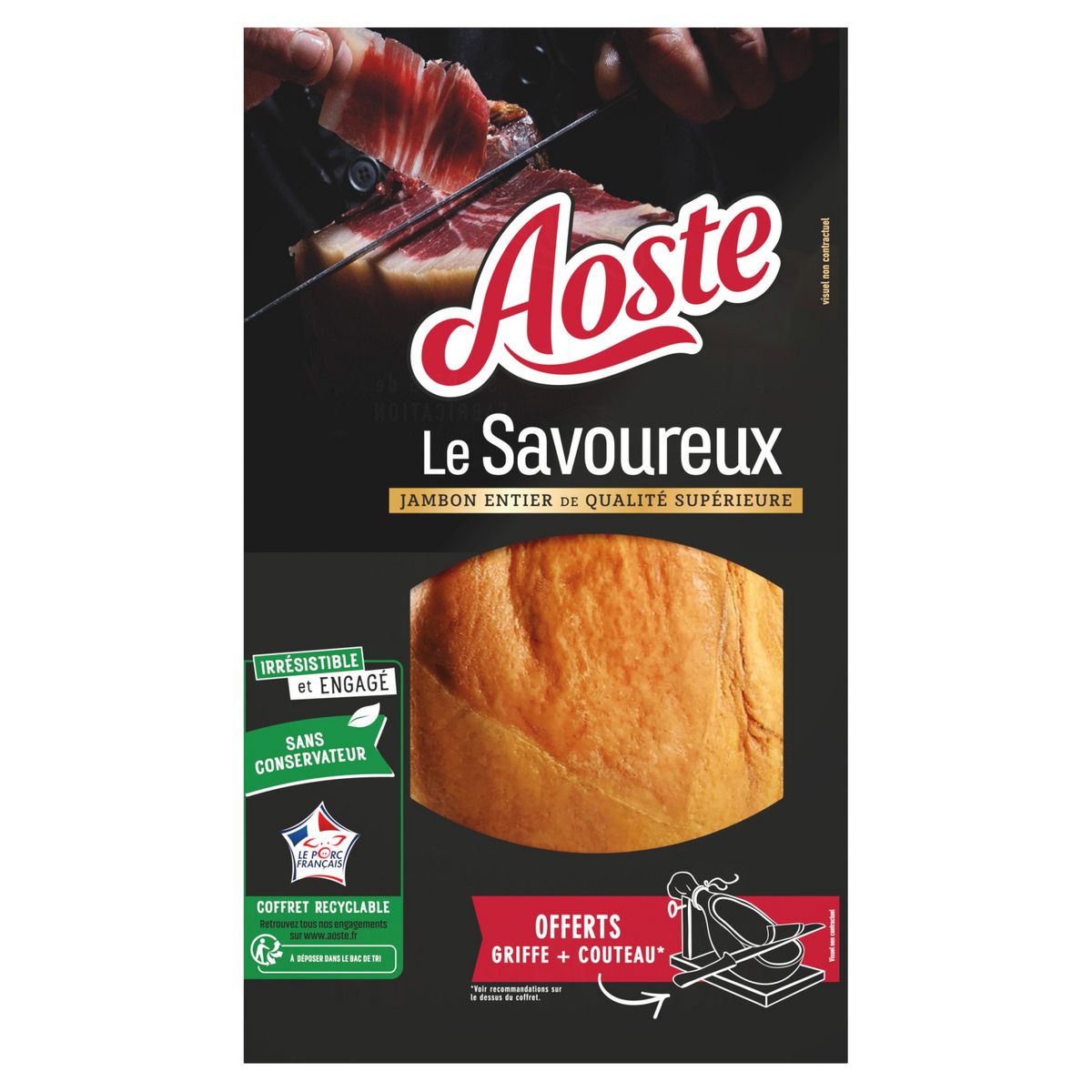AOSTE Coffret La Savoureux Jambon entier avec griffe et couteau 6kg
