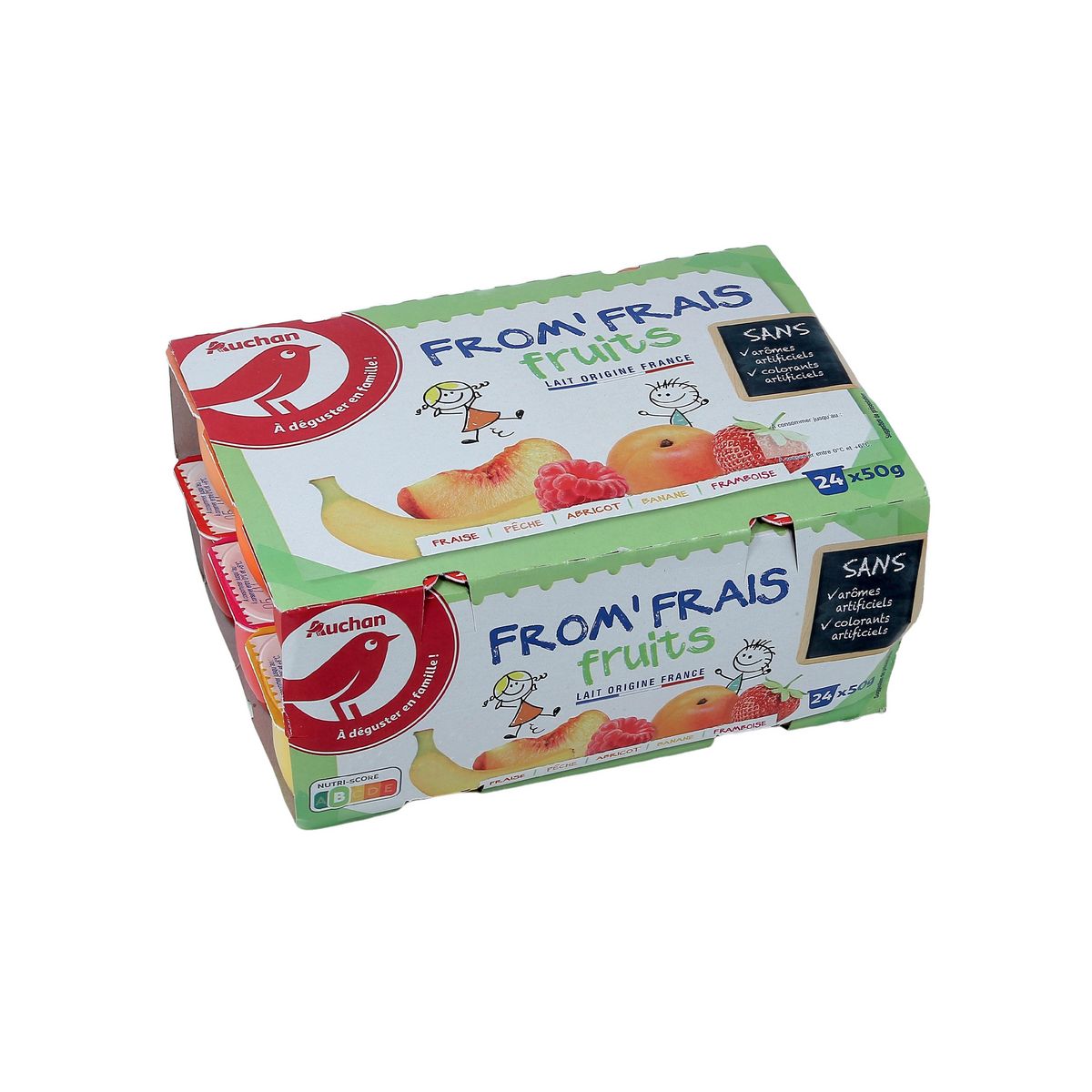 AUCHAN Fromage frais aux fruits 24x50g