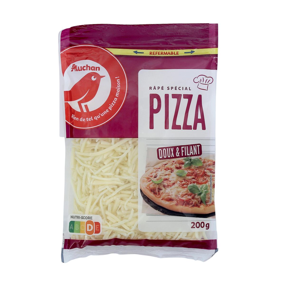 AUCHAN Râpé spécial pizza doux et filant 200g