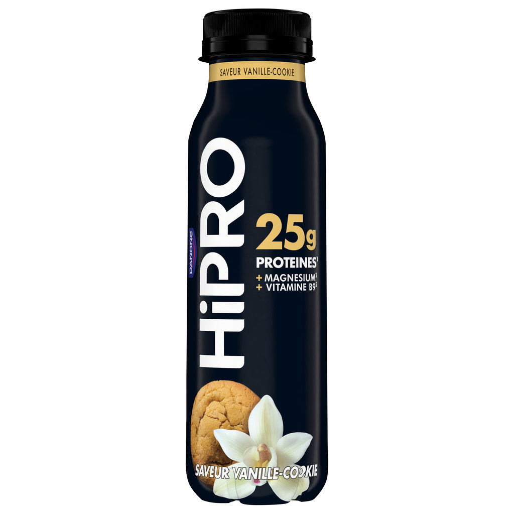 HIPRO Yaourt à boire protéiné saveur vanille cookie 0% MG 300g