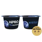 HIPRO Yaourt protéiné saveur myrtille 0% MG 2x160g