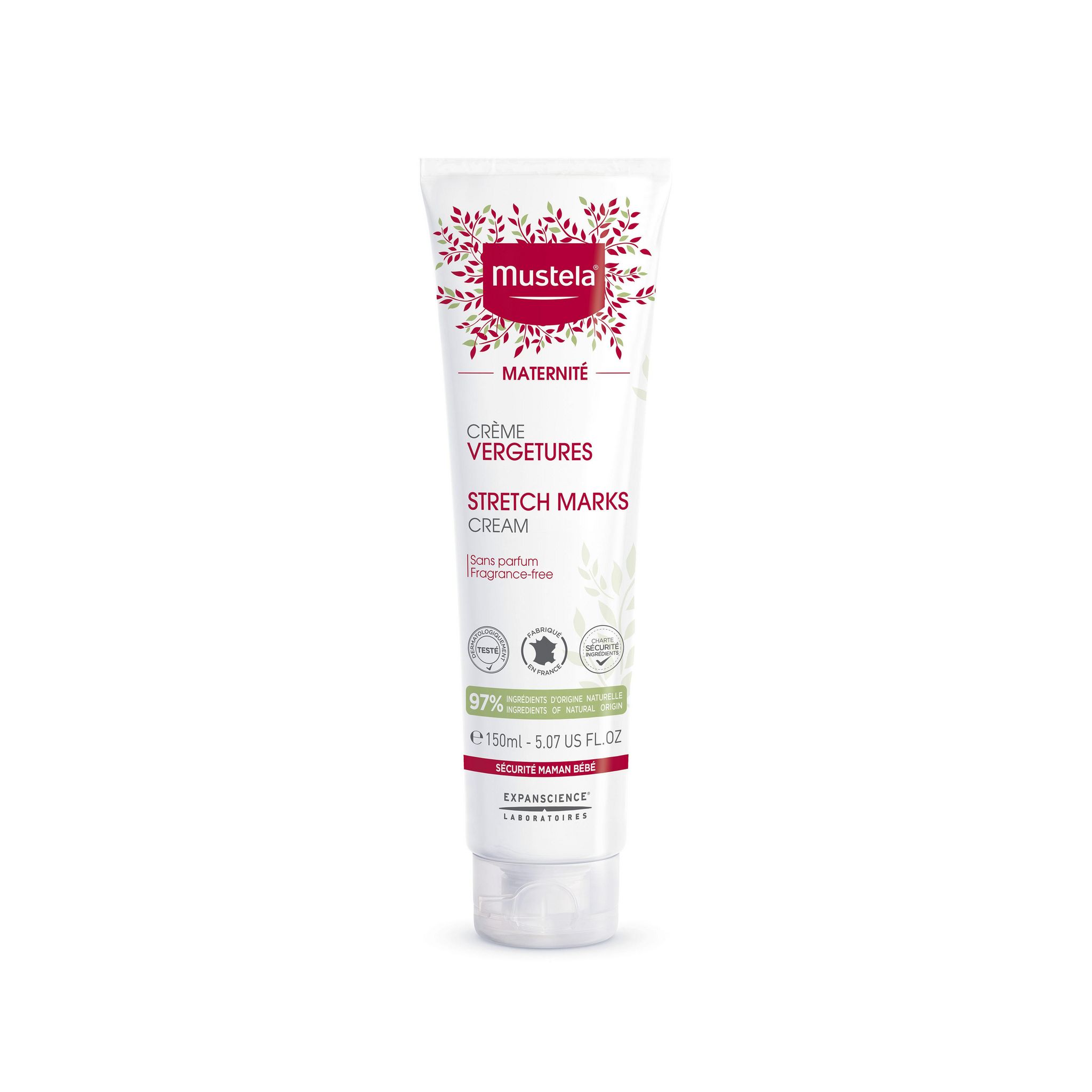Voir la diapositive 2 : MUSTELA Maternité crème 3en1 vergetures sans parfum 150ml