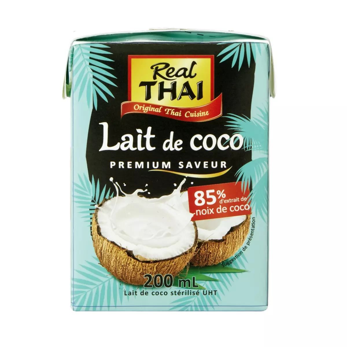 REAL THAI Lait de coco UHT premium saveur brique 200ml