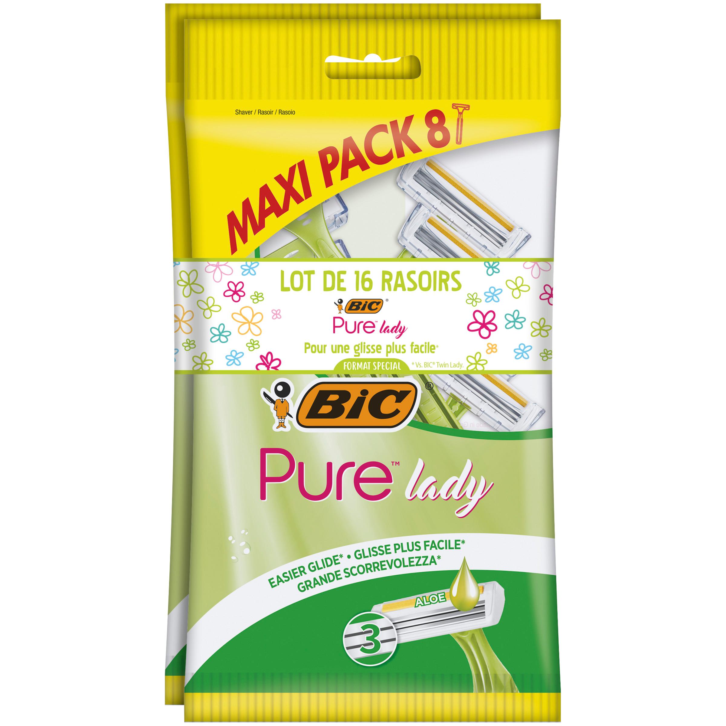 BIC Pure lady Rasoirs jetables à l'aloe 2x8 rasoirs