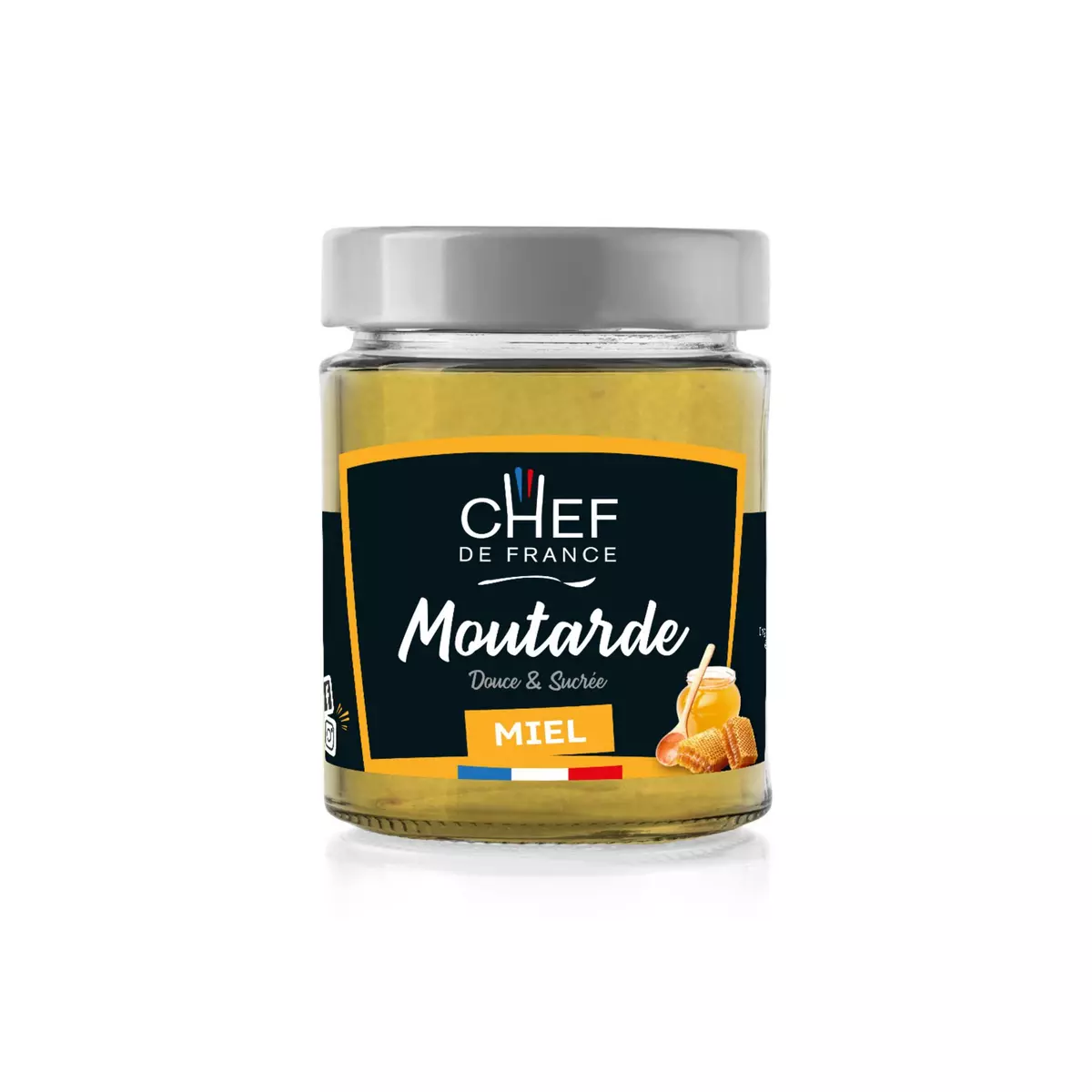 CHEF DE FRANCE Moutarde douce et sucrée au miel de montagne 190g