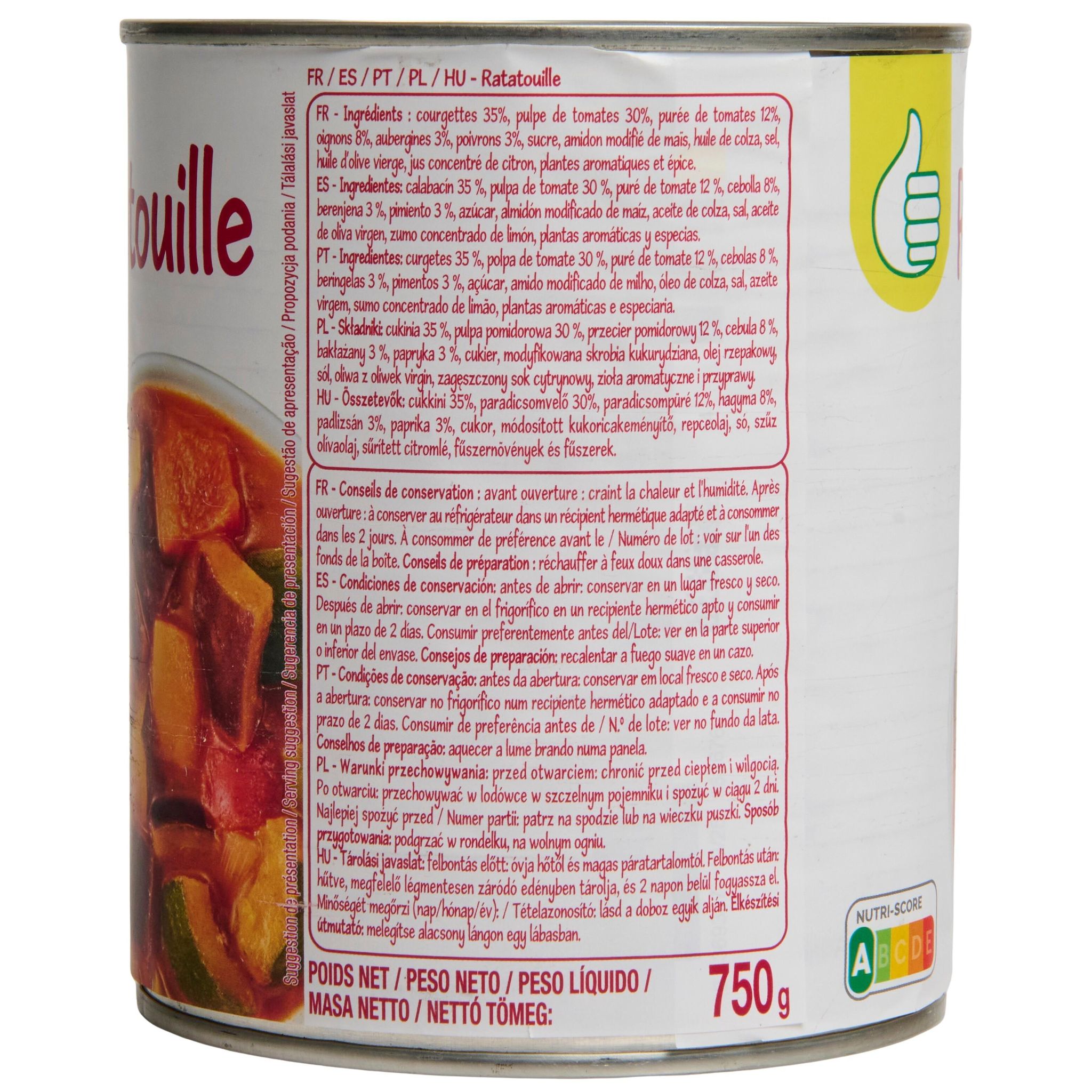 Voir la diapositive 3 : POUCE Ratatouille 750g