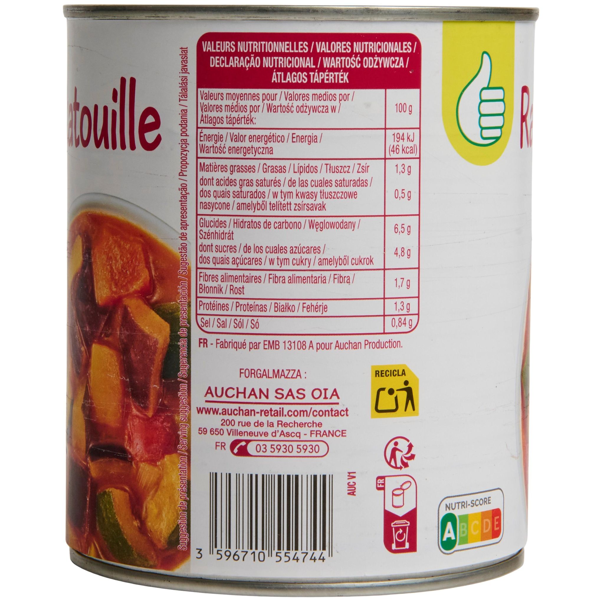 Voir la diapositive 4 : POUCE Ratatouille 750g