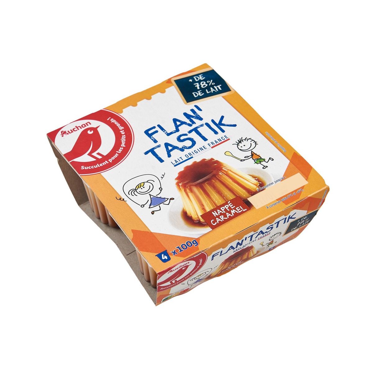 AUCHAN Flan au caramel 4x100g