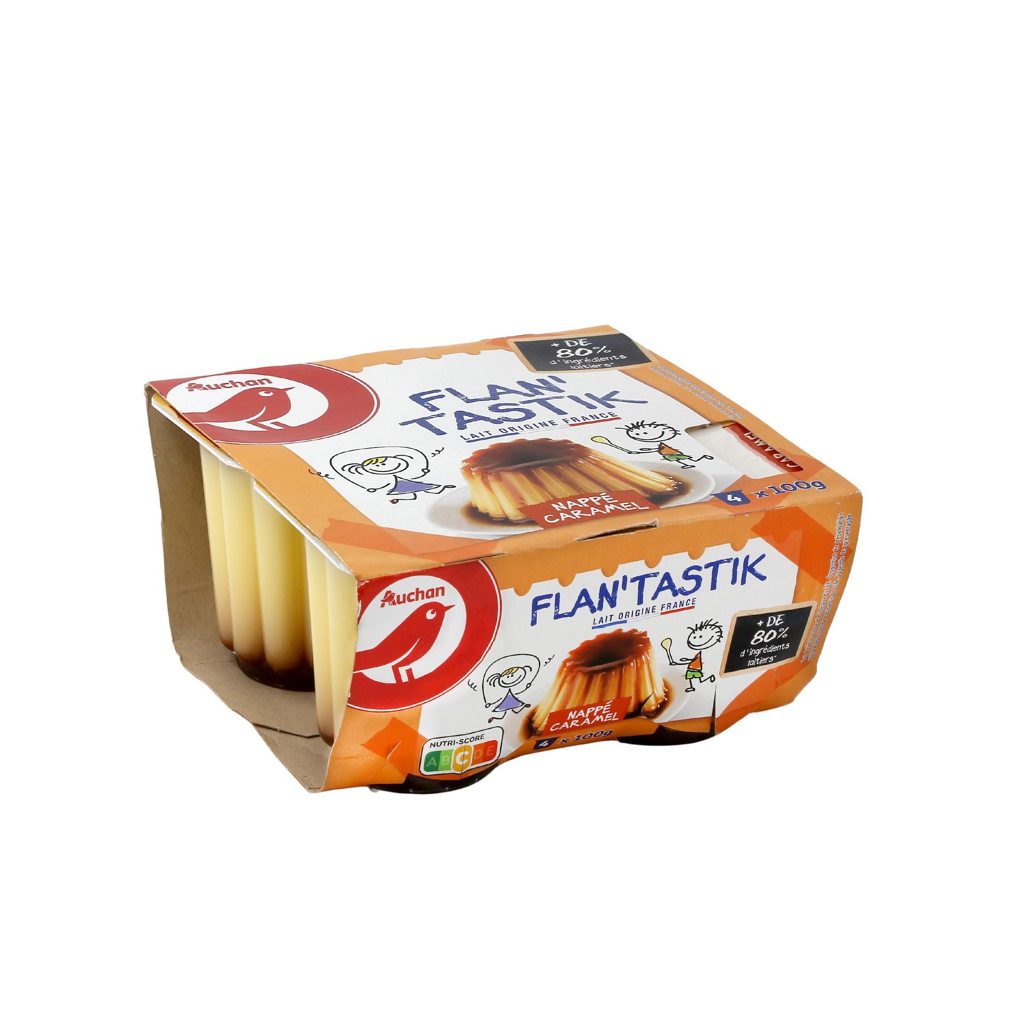 Voir la diapositive 2 : AUCHAN Flan au caramel 4x100g