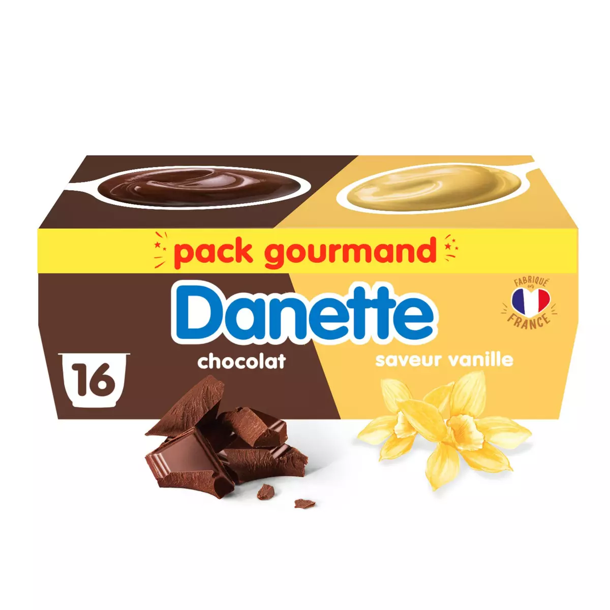 DANETTE Crème dessert vanille chocolat 16x115g
