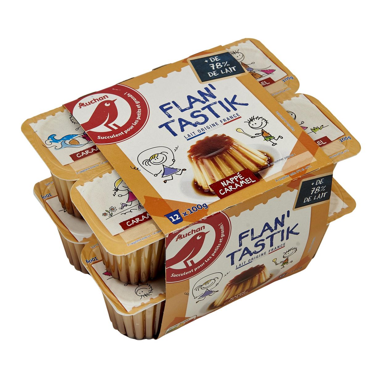 AUCHAN Flan au caramel 12x100g