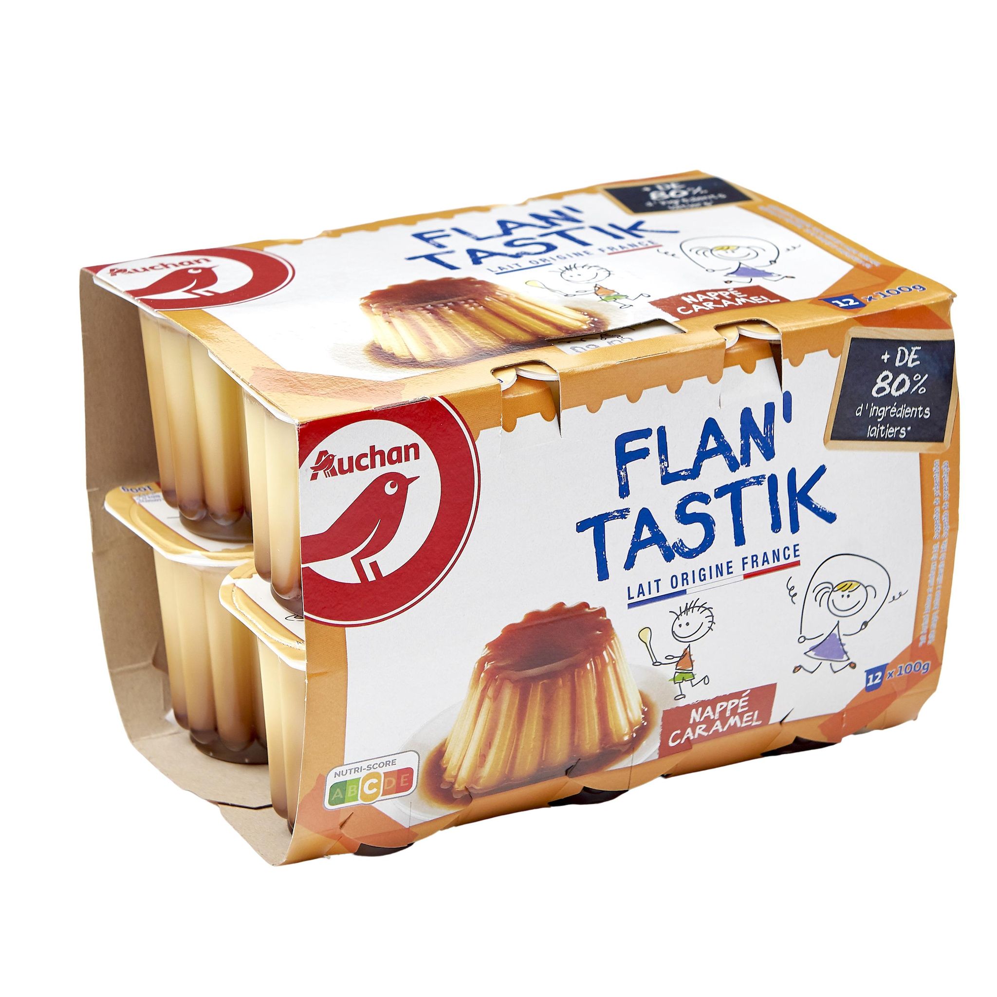 Voir la diapositive 2 : AUCHAN Flan au caramel 12x100g