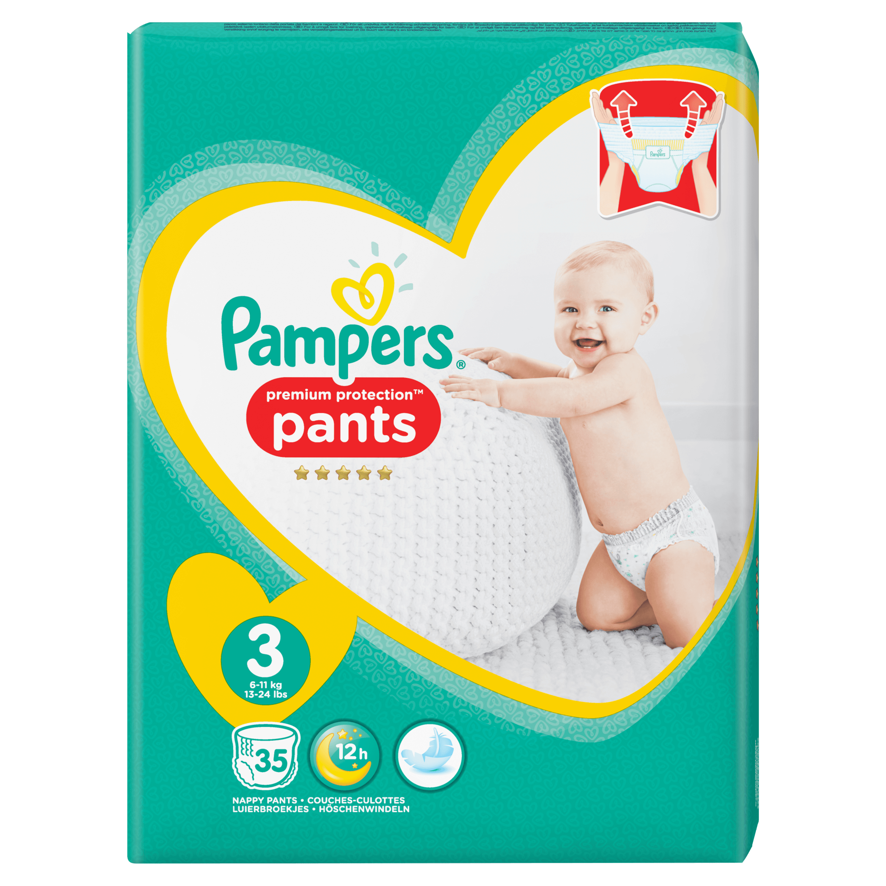 Voir la diapositive 2 : PAMPERS Active fit pants couches culottes taille 3 de 6 à 11kg 35 couches