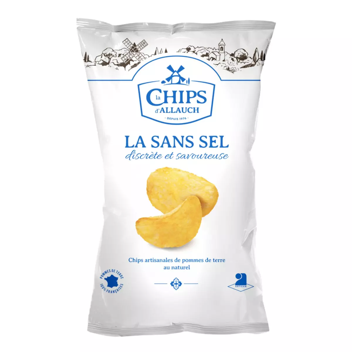 LA CHIPS D'ALLAUCH Chips artisanales sans sel  125g
