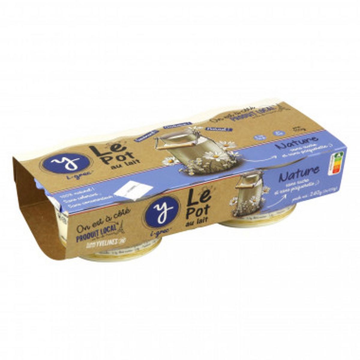 I-GREC Le pot au lait yaourt nature 2x120g