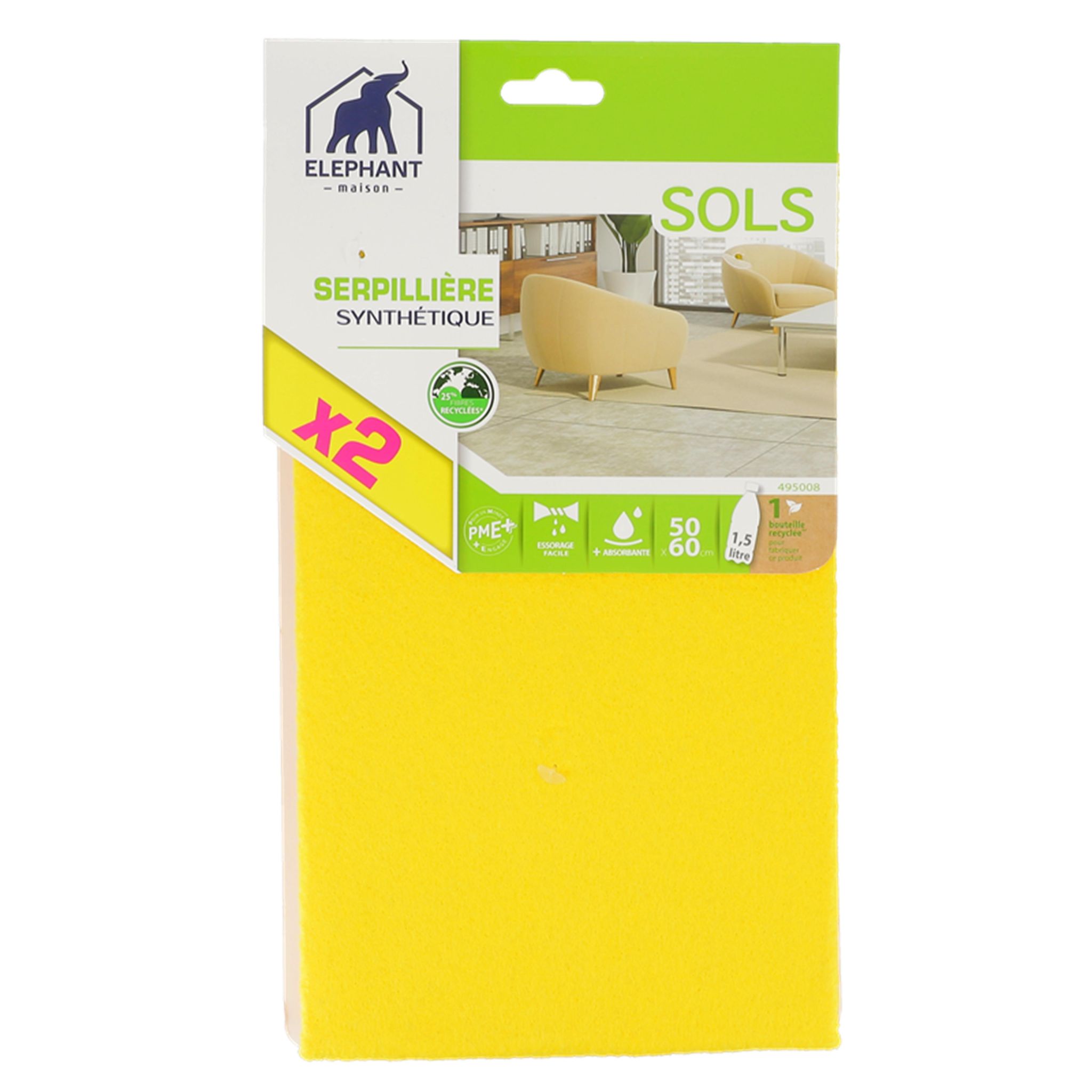 ELEPHANT Serpillière synthétique X2