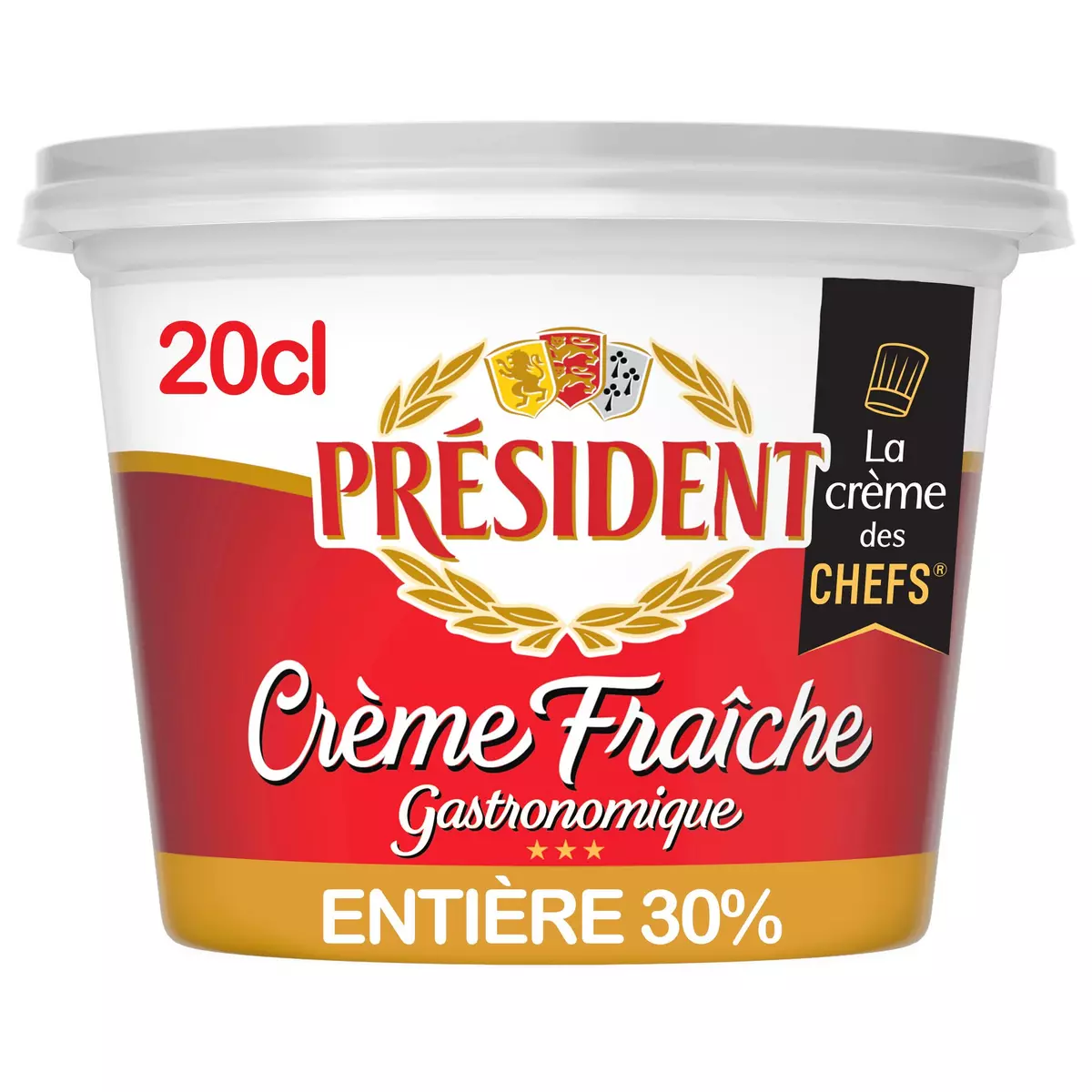 PRESIDENT Crème fraîche épaisse entière gastronomique 20cl