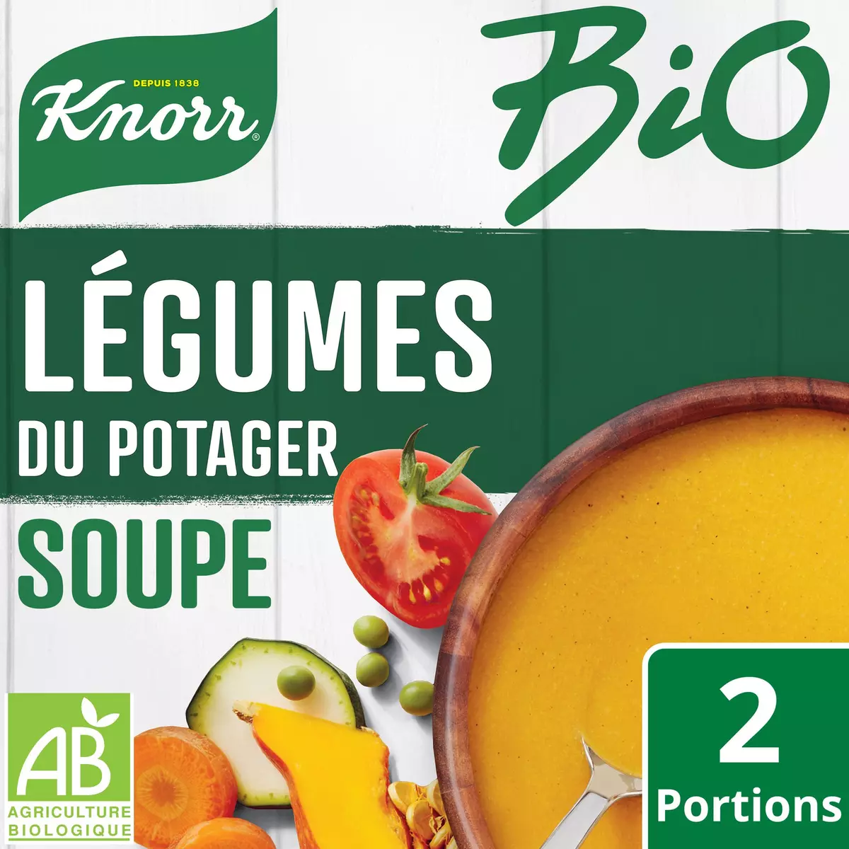 KNORR Soupe bio déshydratée légumes du potager 2 personnes 1l pas