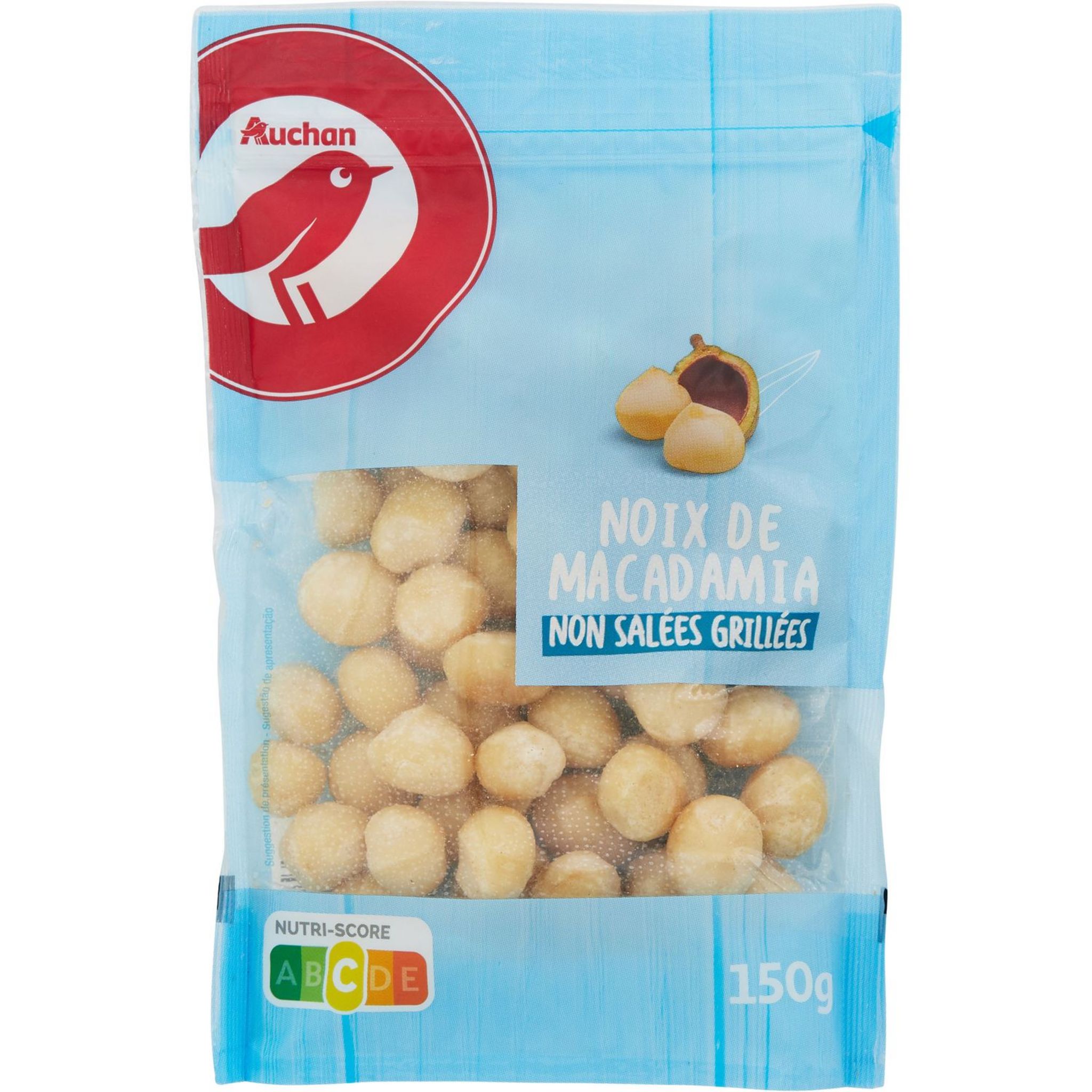 AUCHAN Noix de macadamia non salées grillées 150g
