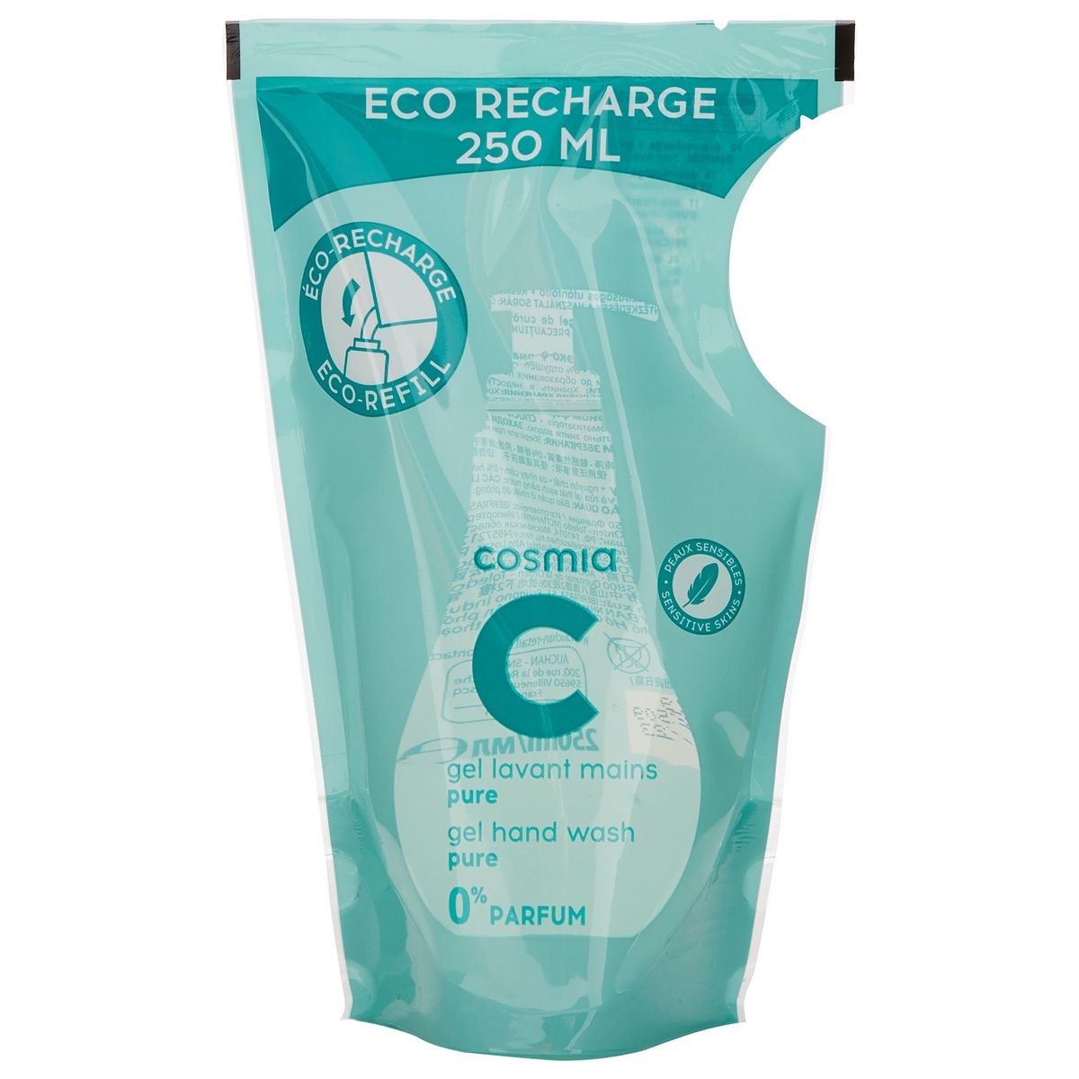 COSMIA Recharge savon liquide mains peaux sensibles 250ml