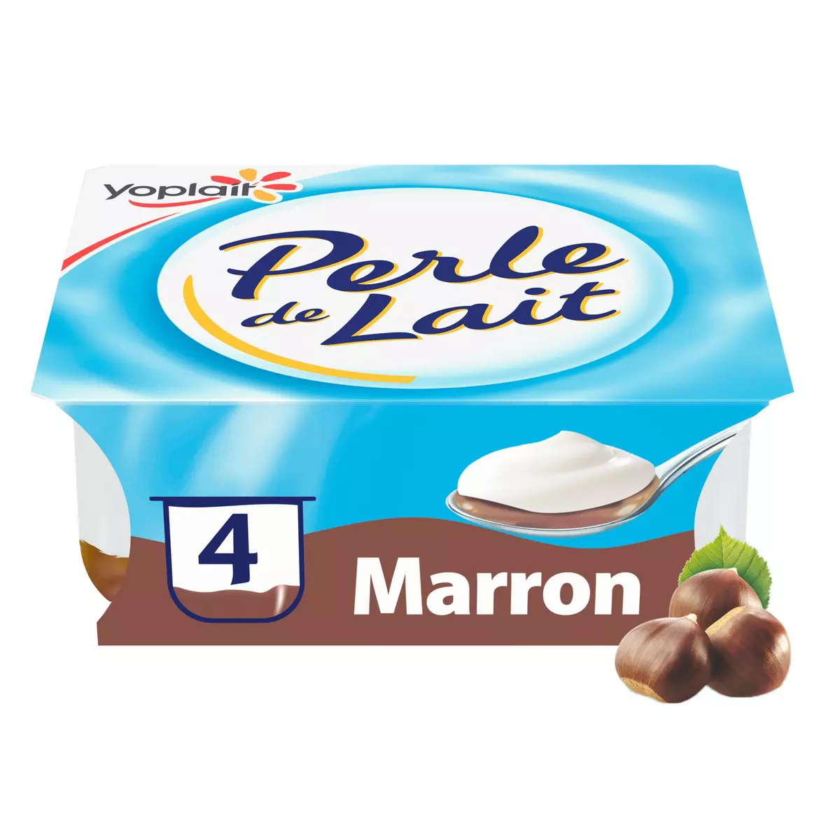 PERLE DE LAIT Yaourt brassé sur lit de crème de marron 4x125g