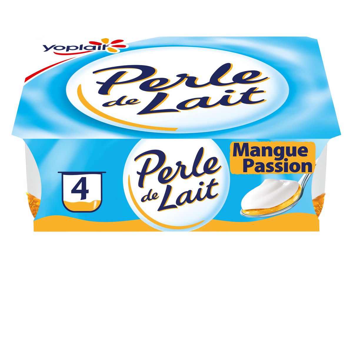 PERLE DE LAIT Yaourt brassé sur lit de mangue passion 4x125g