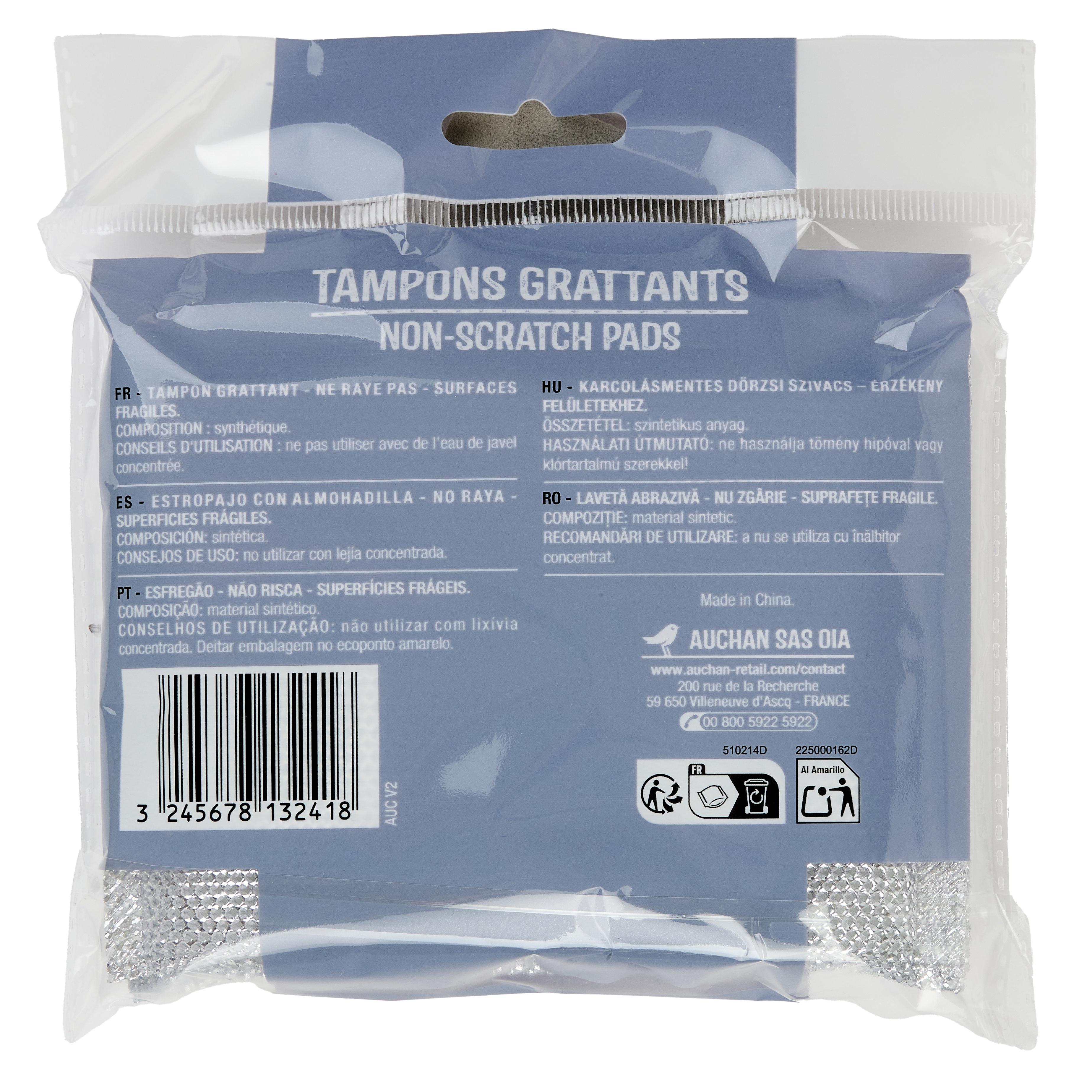 Voir la diapositive 3 : AUCHAN Tampon grattant cuisine 2 éponges