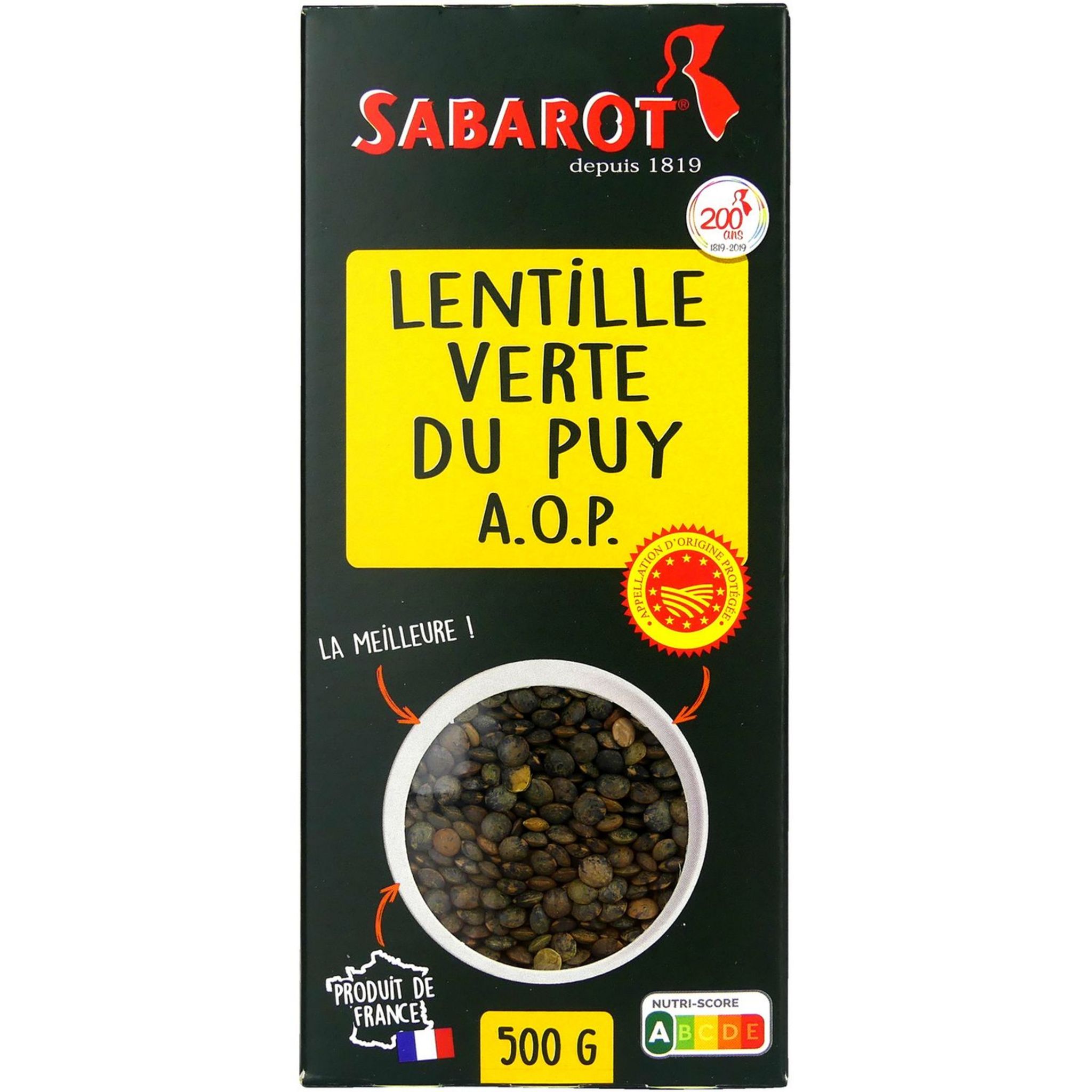 SABAROT Lentilles verte du Puy AOP 500G