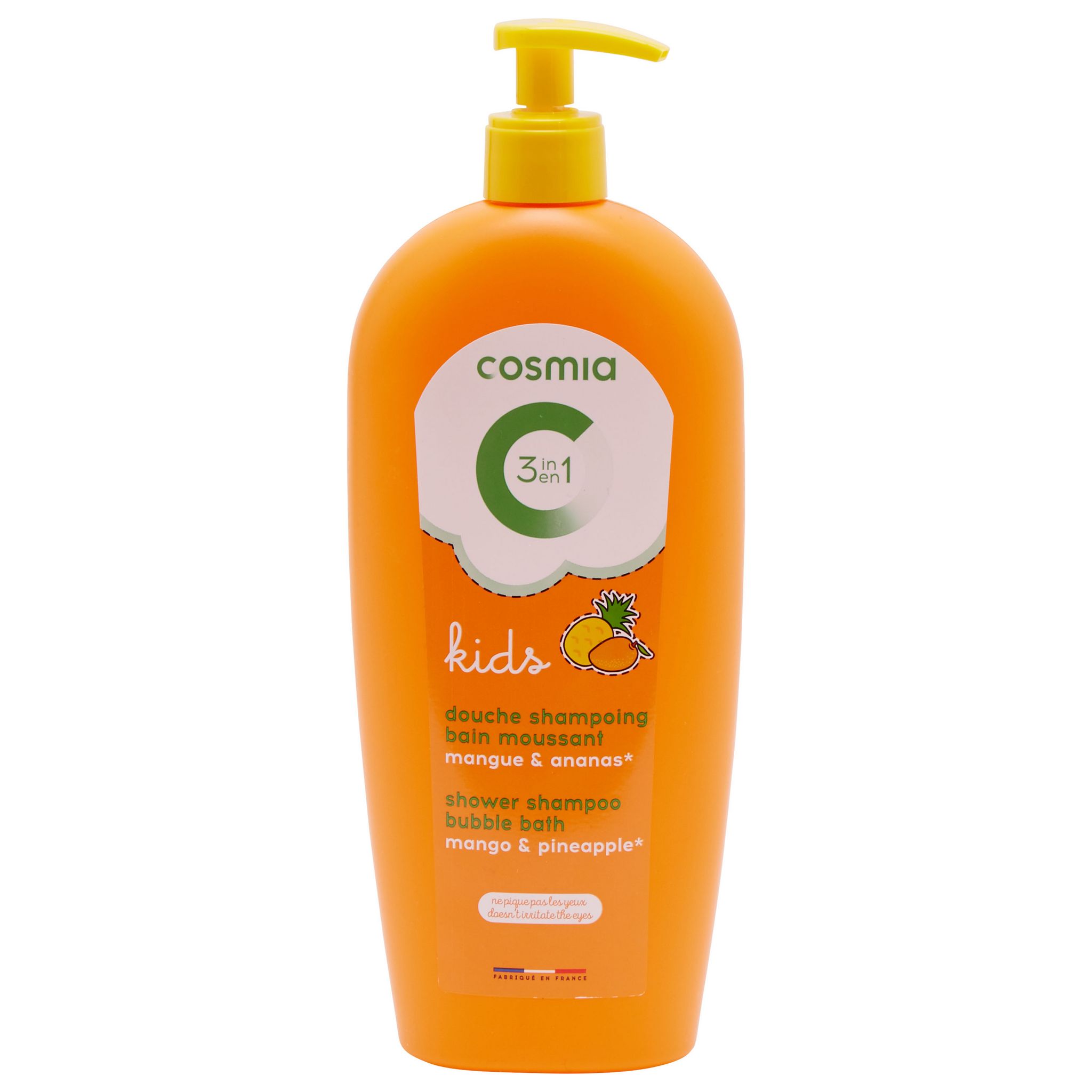 COSMIA Kids gel douche enfants corps bain et cheveux mangue & ananas 750ml