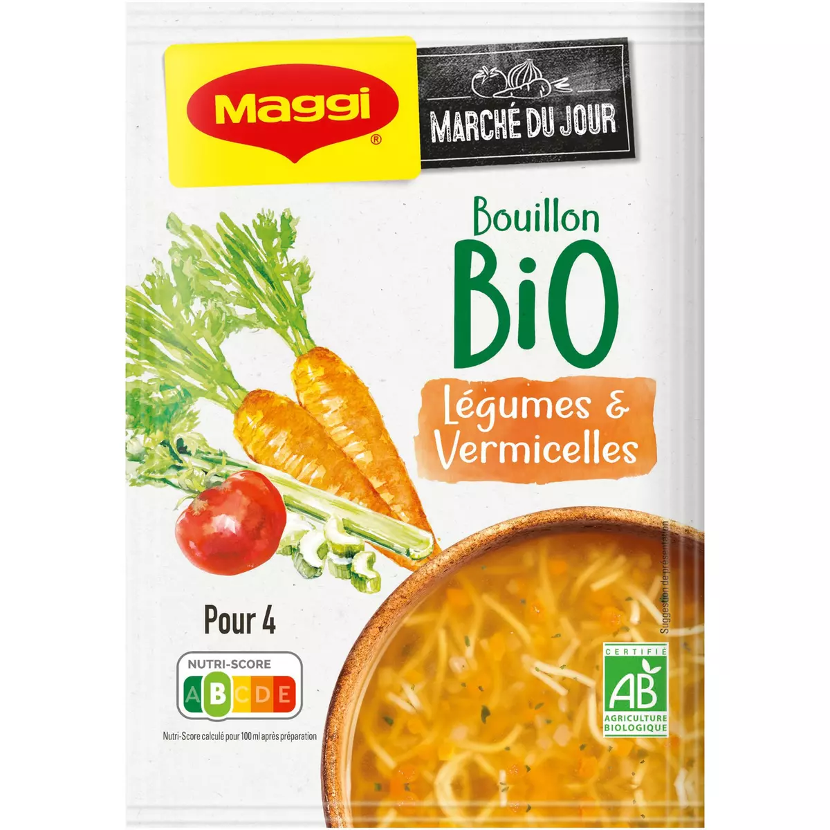 MAGGI Soupe deshydratée légumes et vermicelles bio 4 personnes 60g