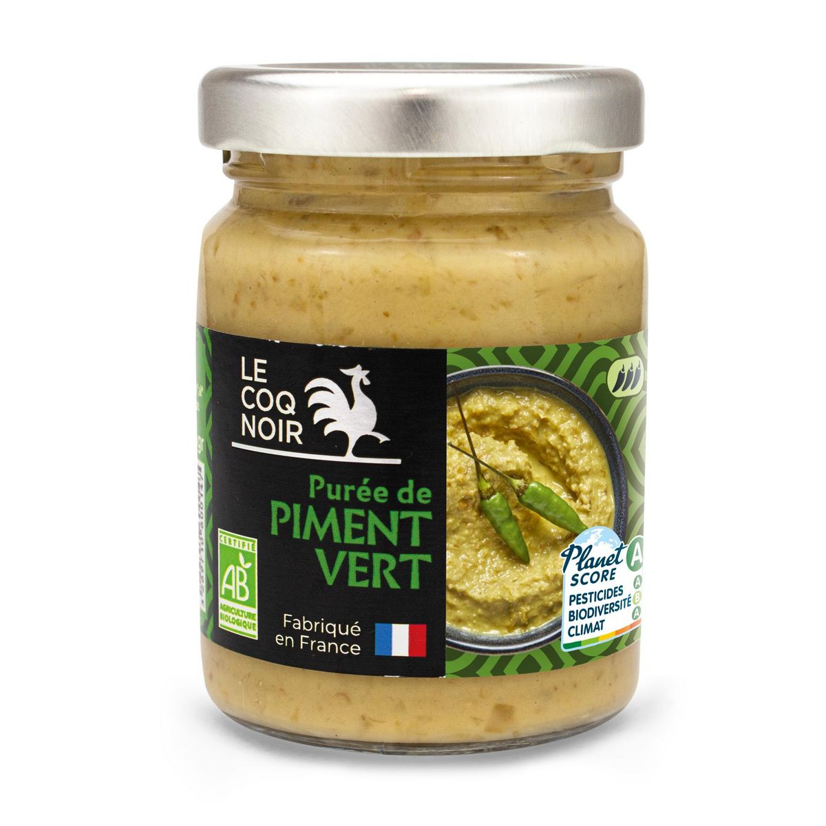 LE COQ NOIR Purée de piment vert bio 85g