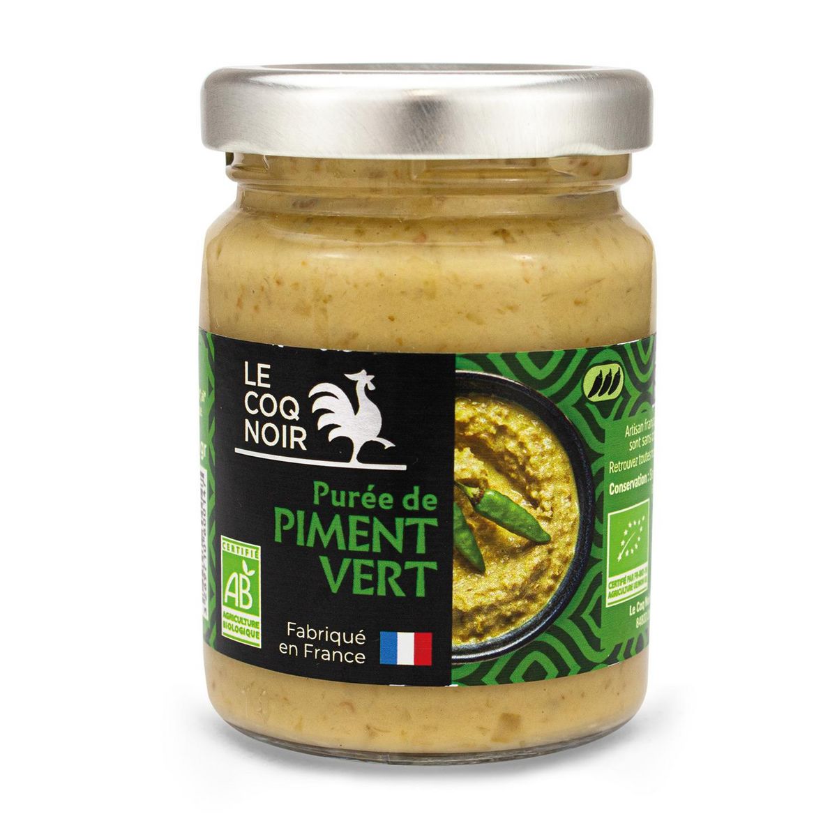 LE COQ NOIR Purée de piment vert bio 85g