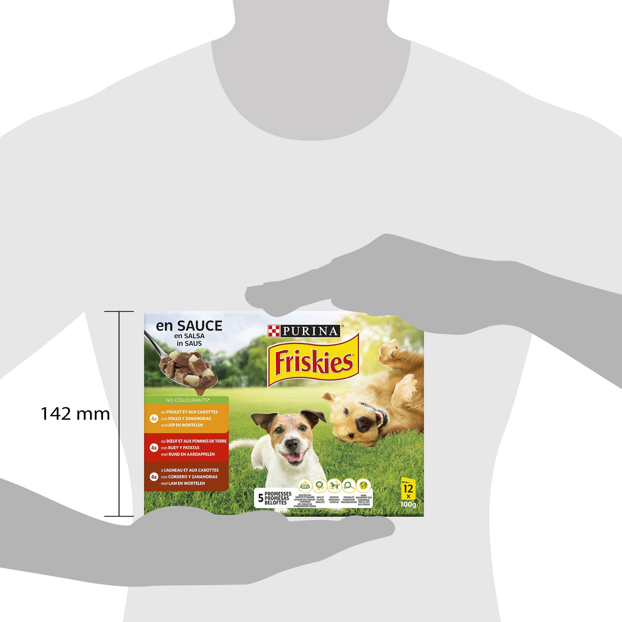 Voir la diapositive 3 : FRISKIES Sachets repas en sauce poulet bœuf agneau pour chien 12 sachets 12x100g
