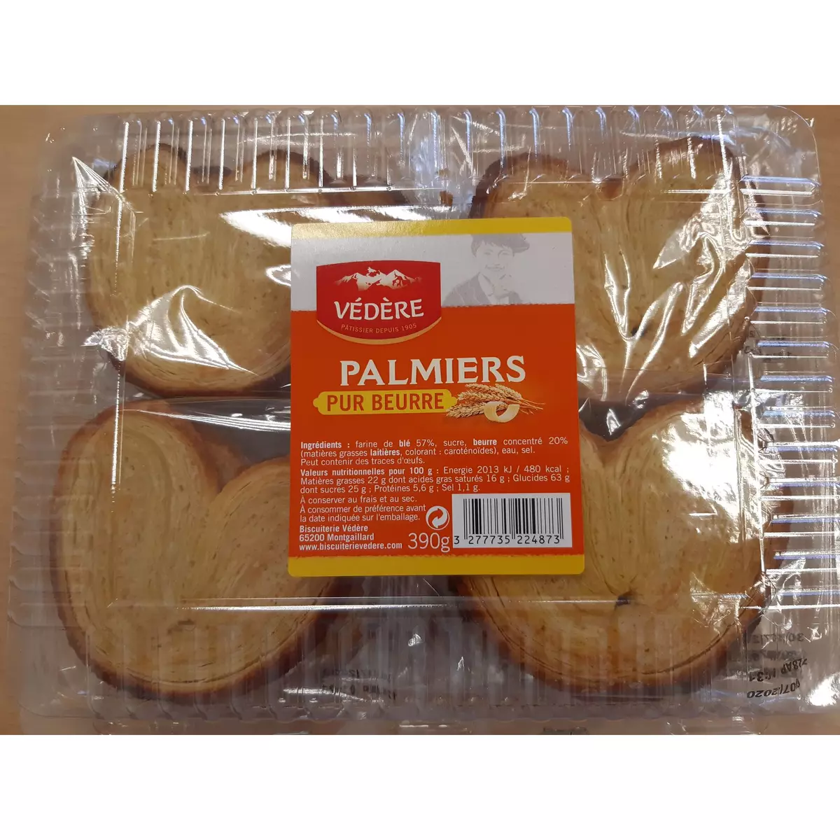 VEDERE Palmiers pur beurre 390g