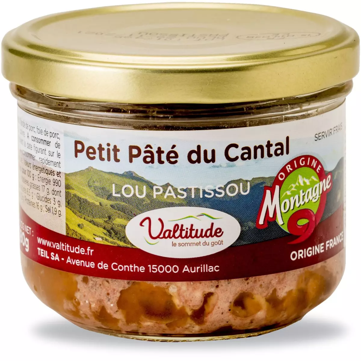 VALTITUDE Petit pâté du Cantal Lou Patissou 180g