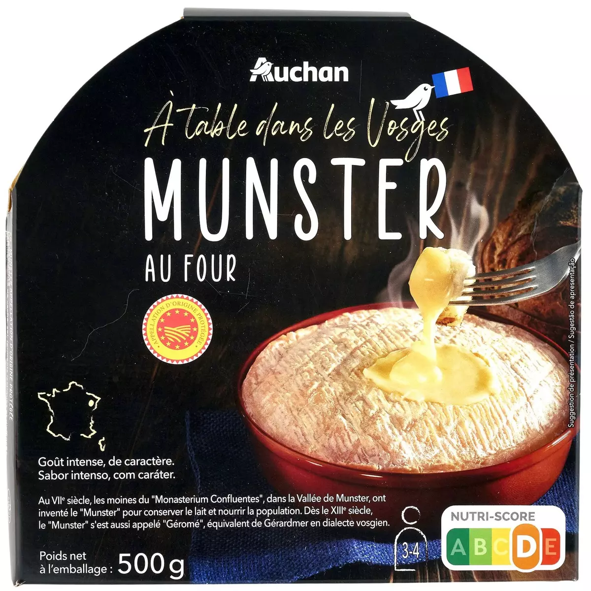 AUCHAN GOURMET Fromage au four 3-4 portions 500g