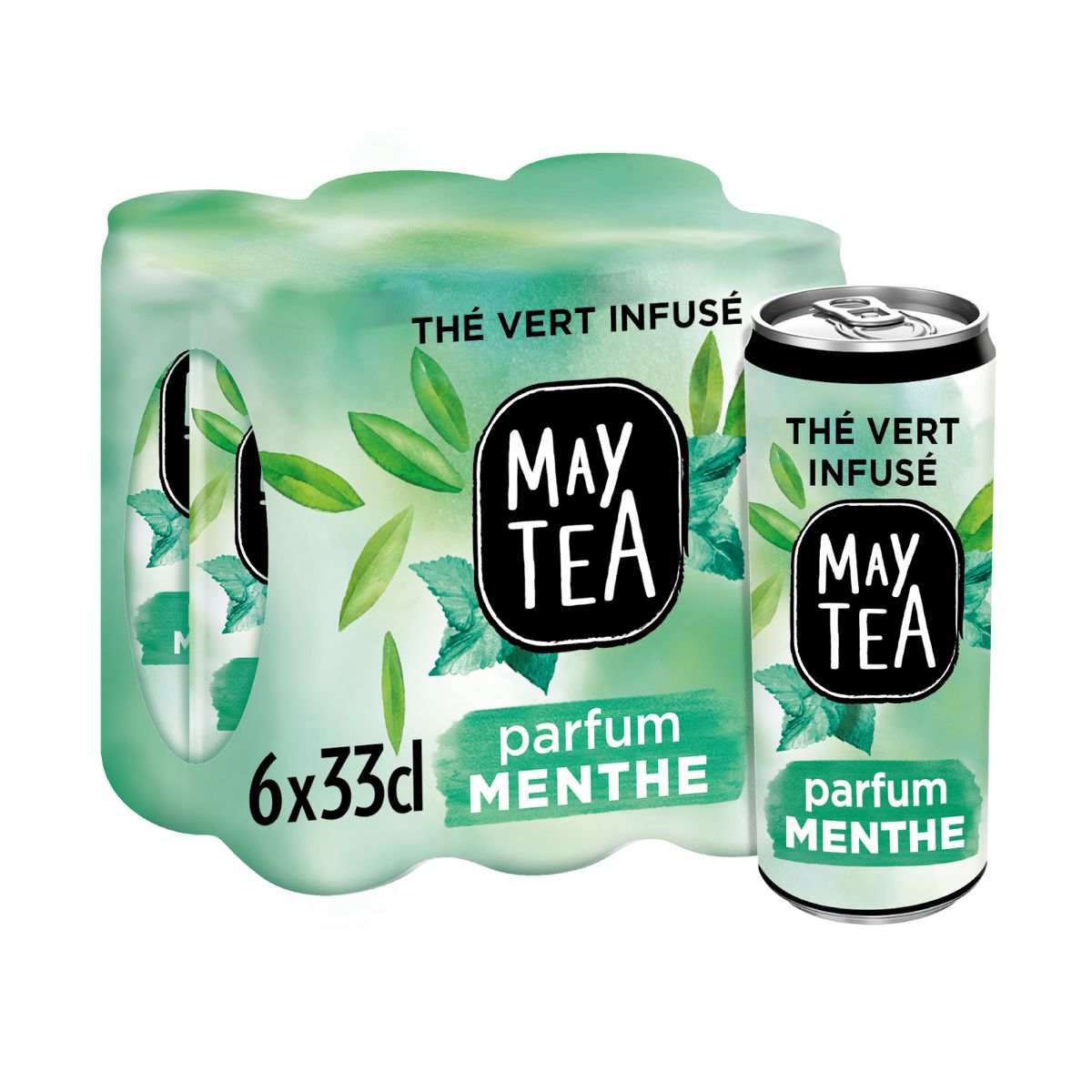 MAYTEA Thé vert infusé parfum menthe boîtes slim 6x33cl