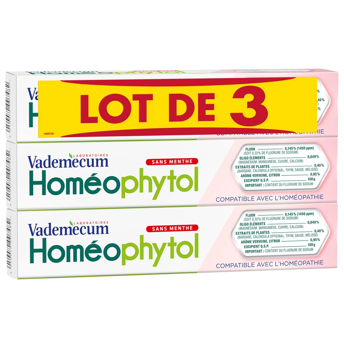 VADEMECUM Dentifrice homéophytol Lot de 3 3x75ml
